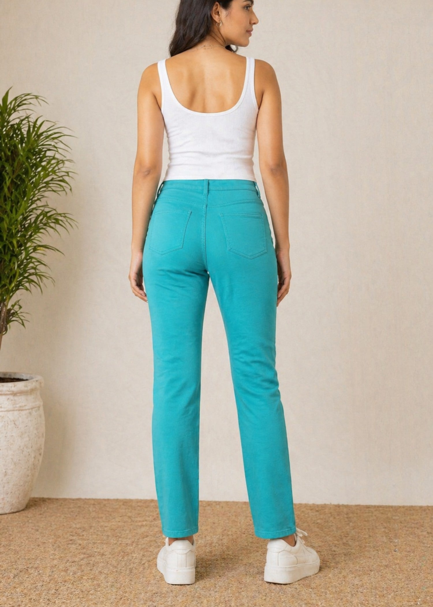 denim Jeans in Parrot green
