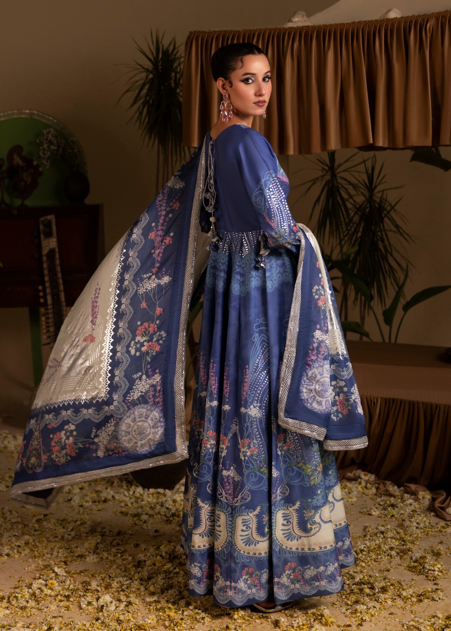 poly lawn Maxi in Royal blue