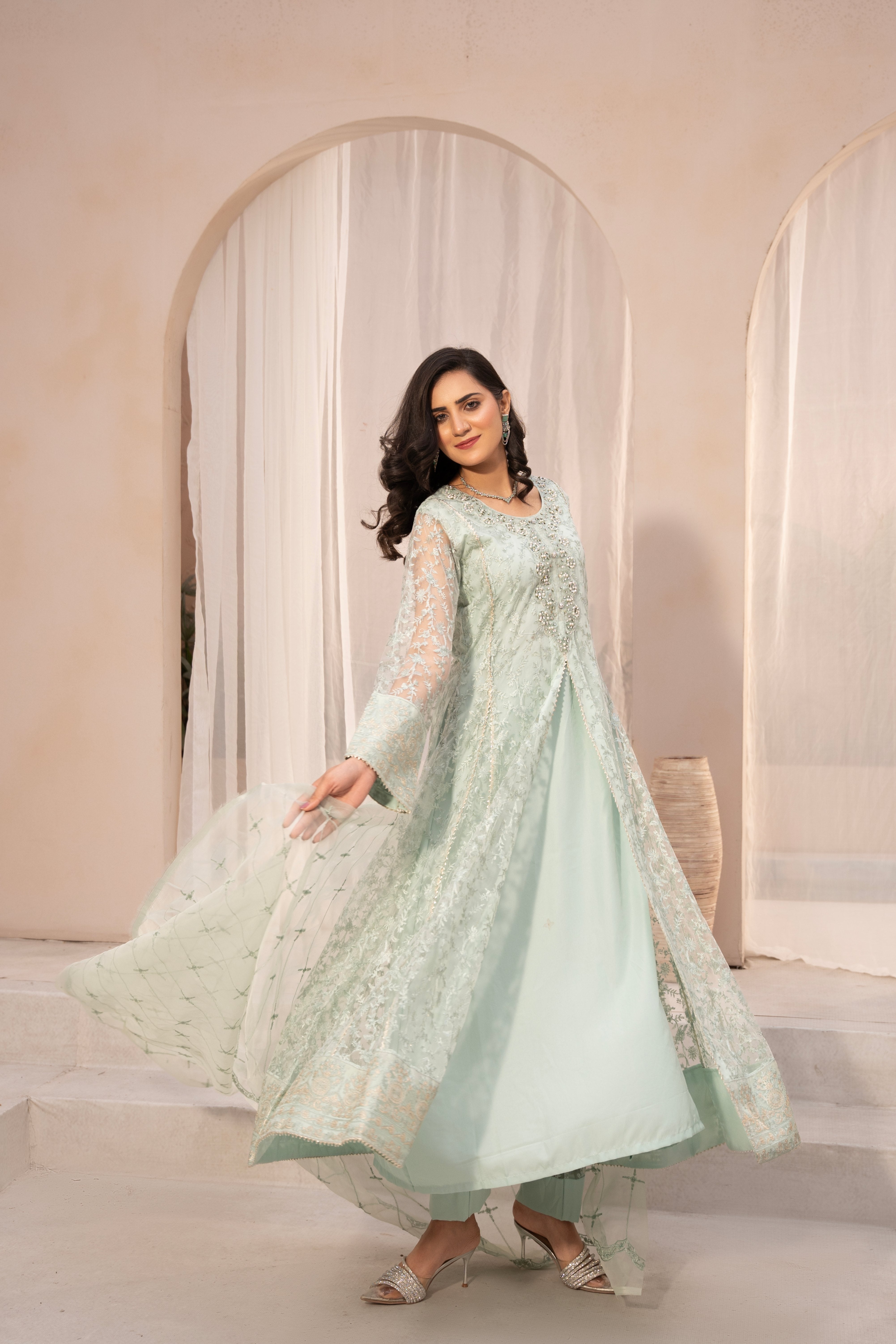 net Maxi in Tea green