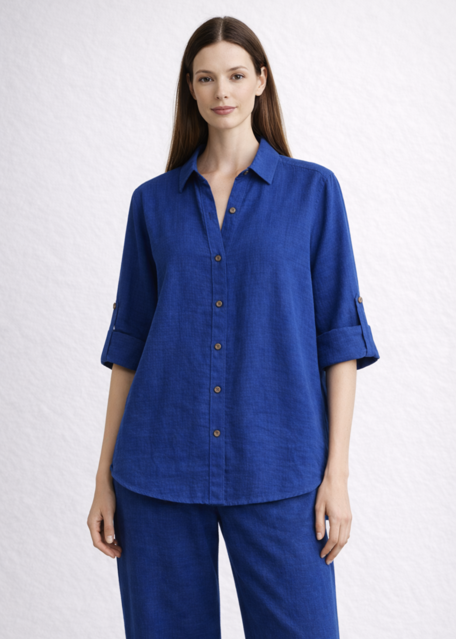 seersucker Top in Dark blue