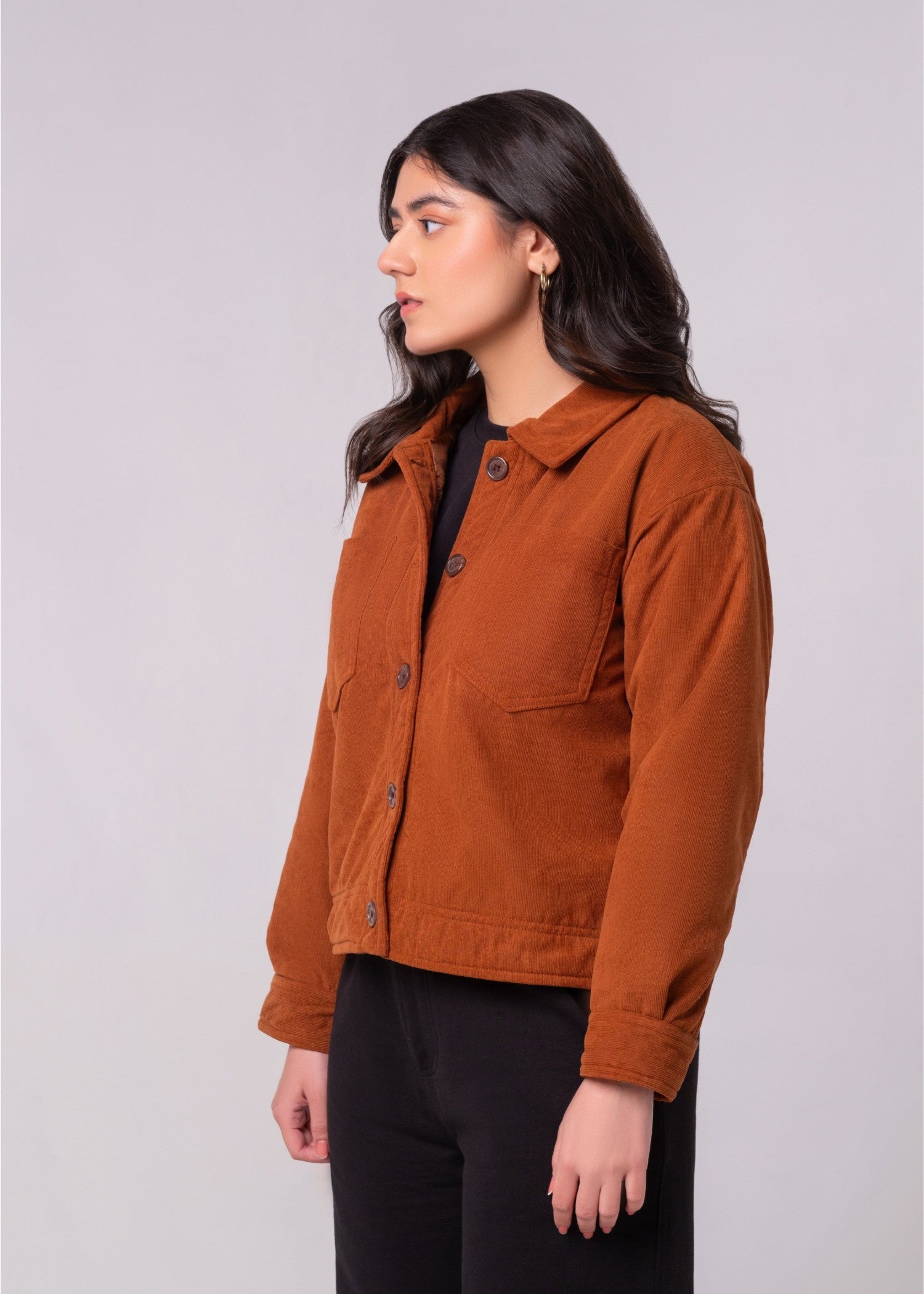 corduroy Jacket in Rust orange