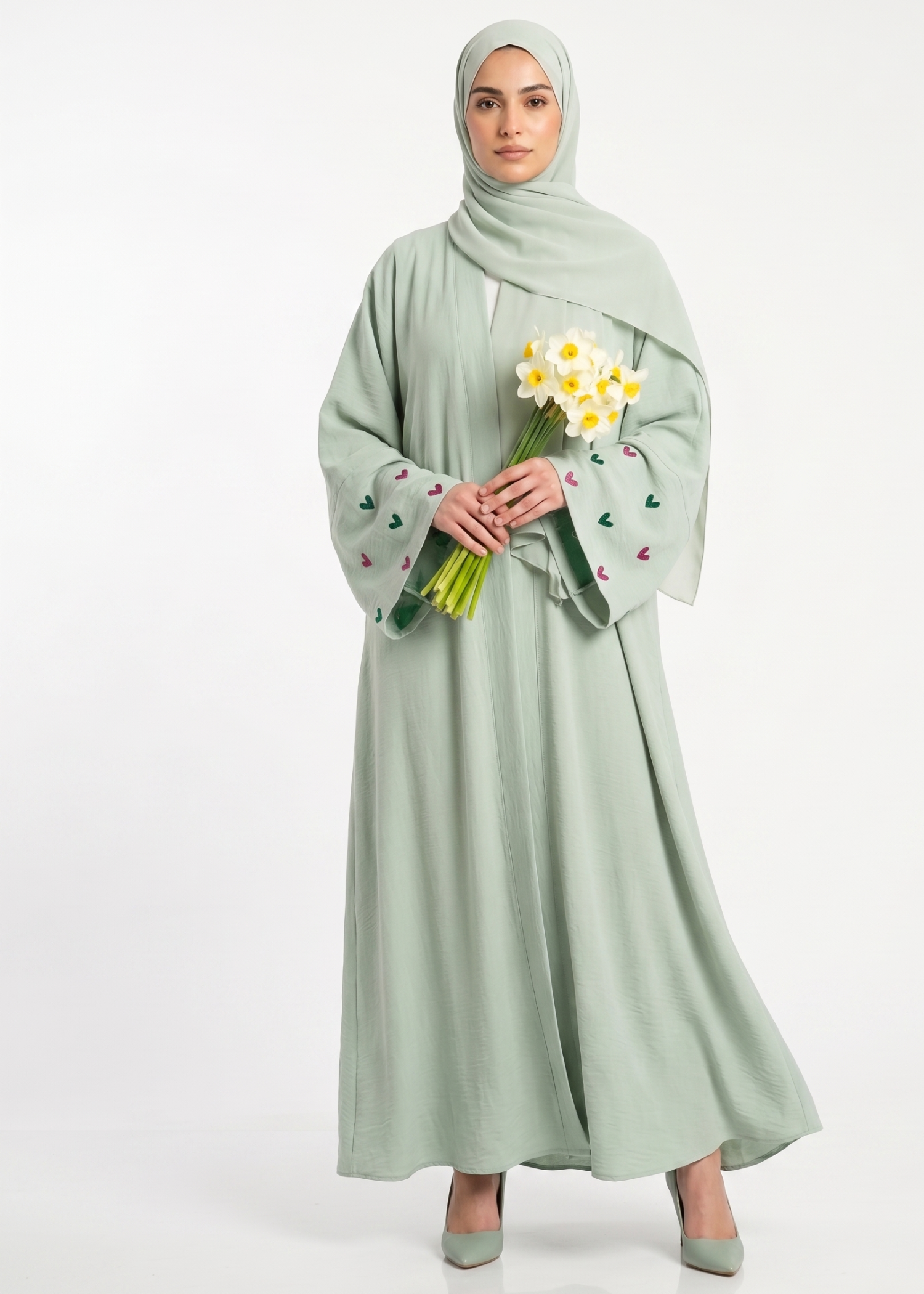 nidha Abaya in Moss green