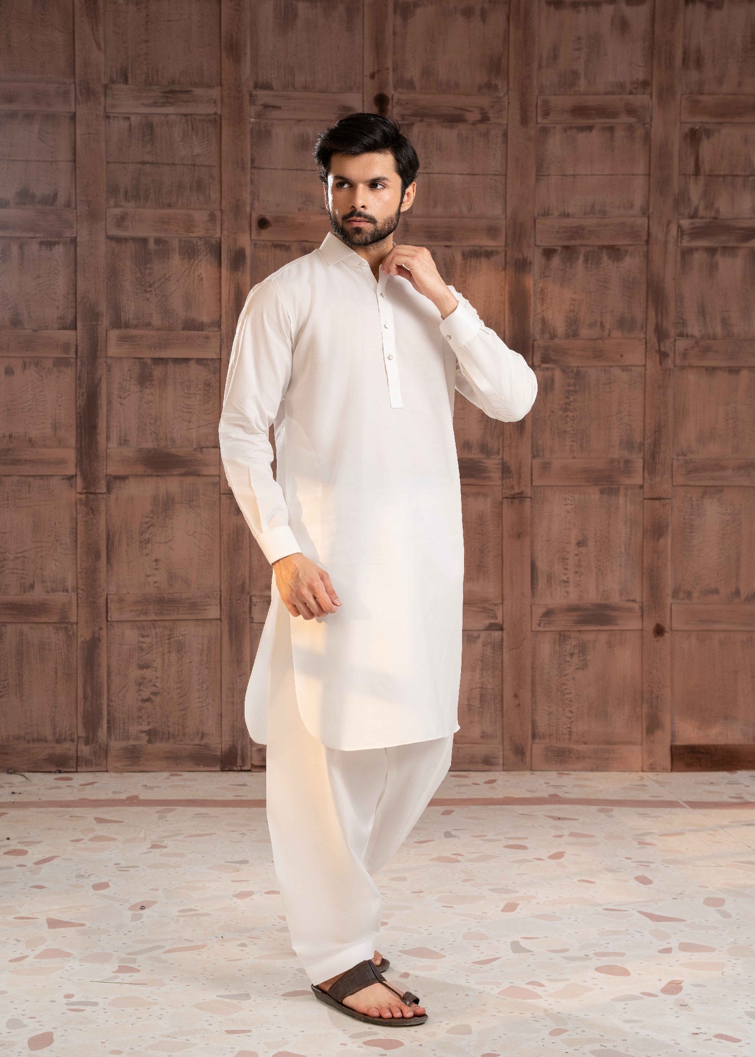 cotton Shalwar Kameez in White