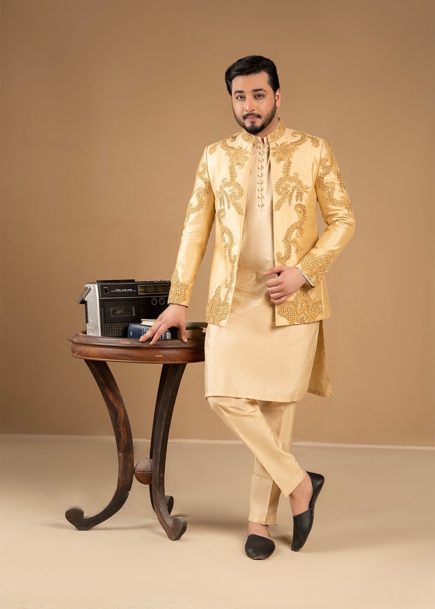 silk Prince Coat in Goldfish orange