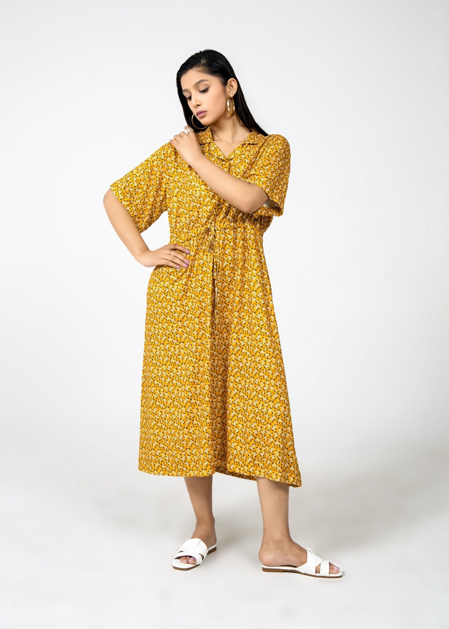 viscose Dress in Mustard