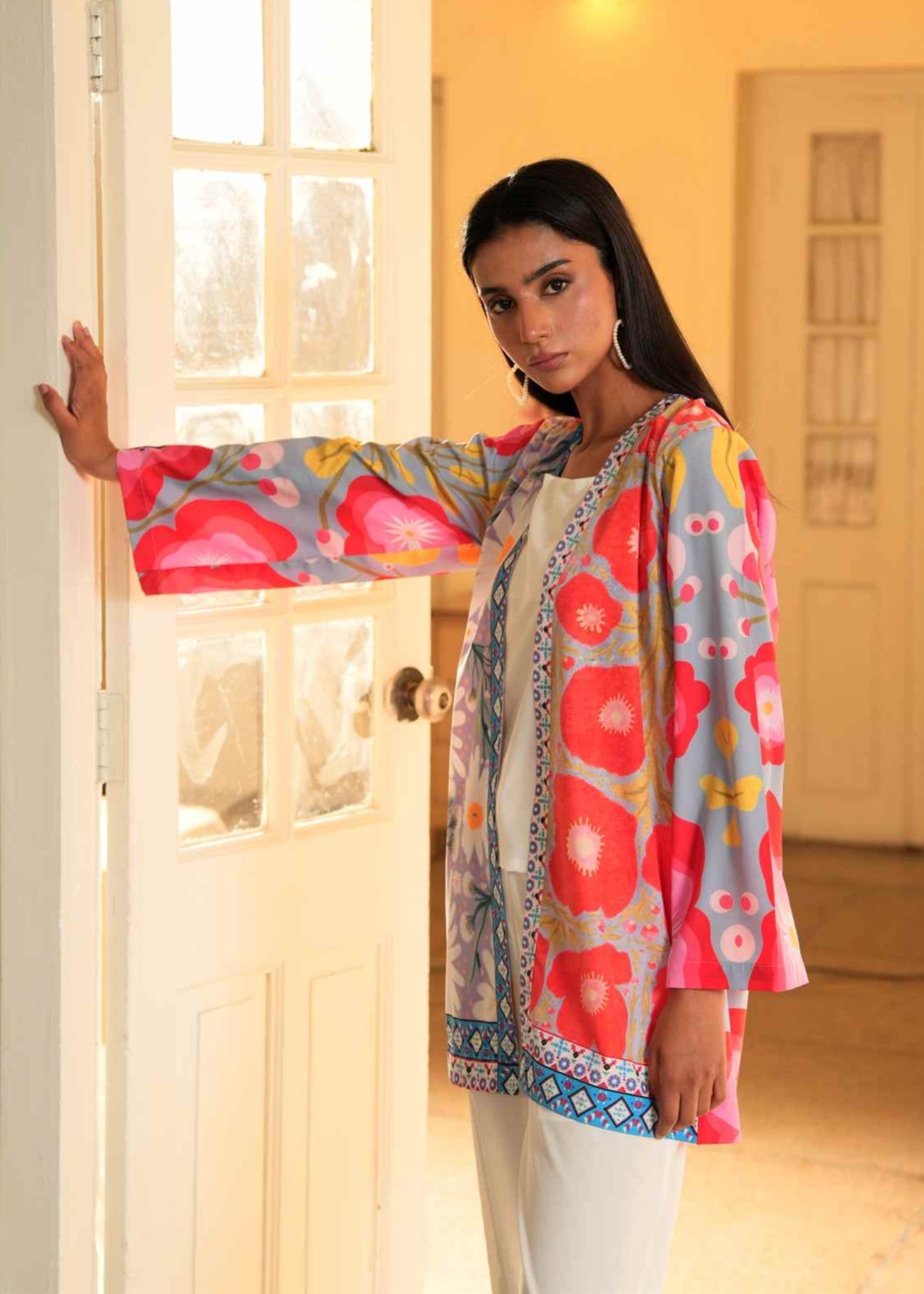 crepe Gown in Multi