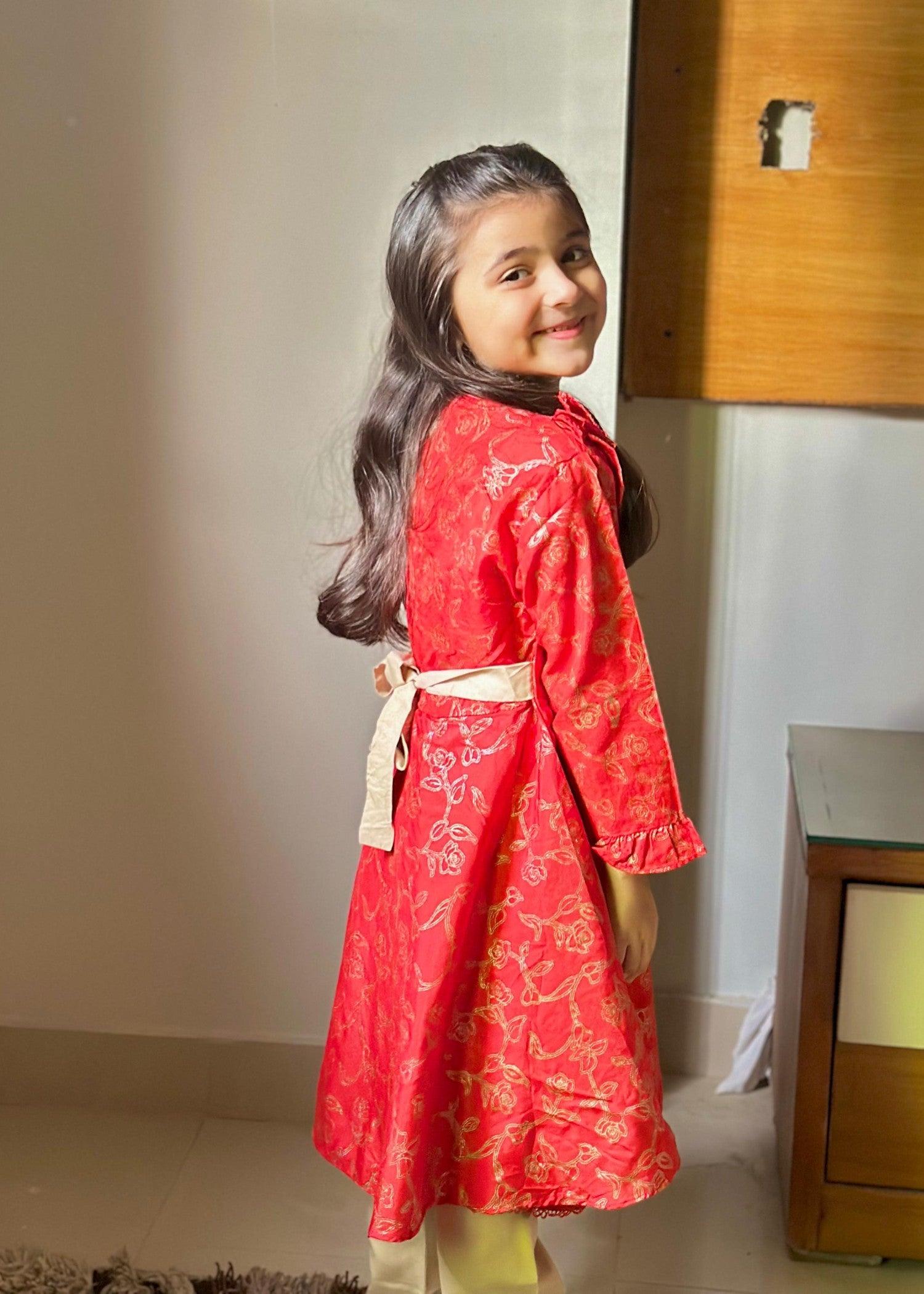 cotton Pishwas in Imperial red