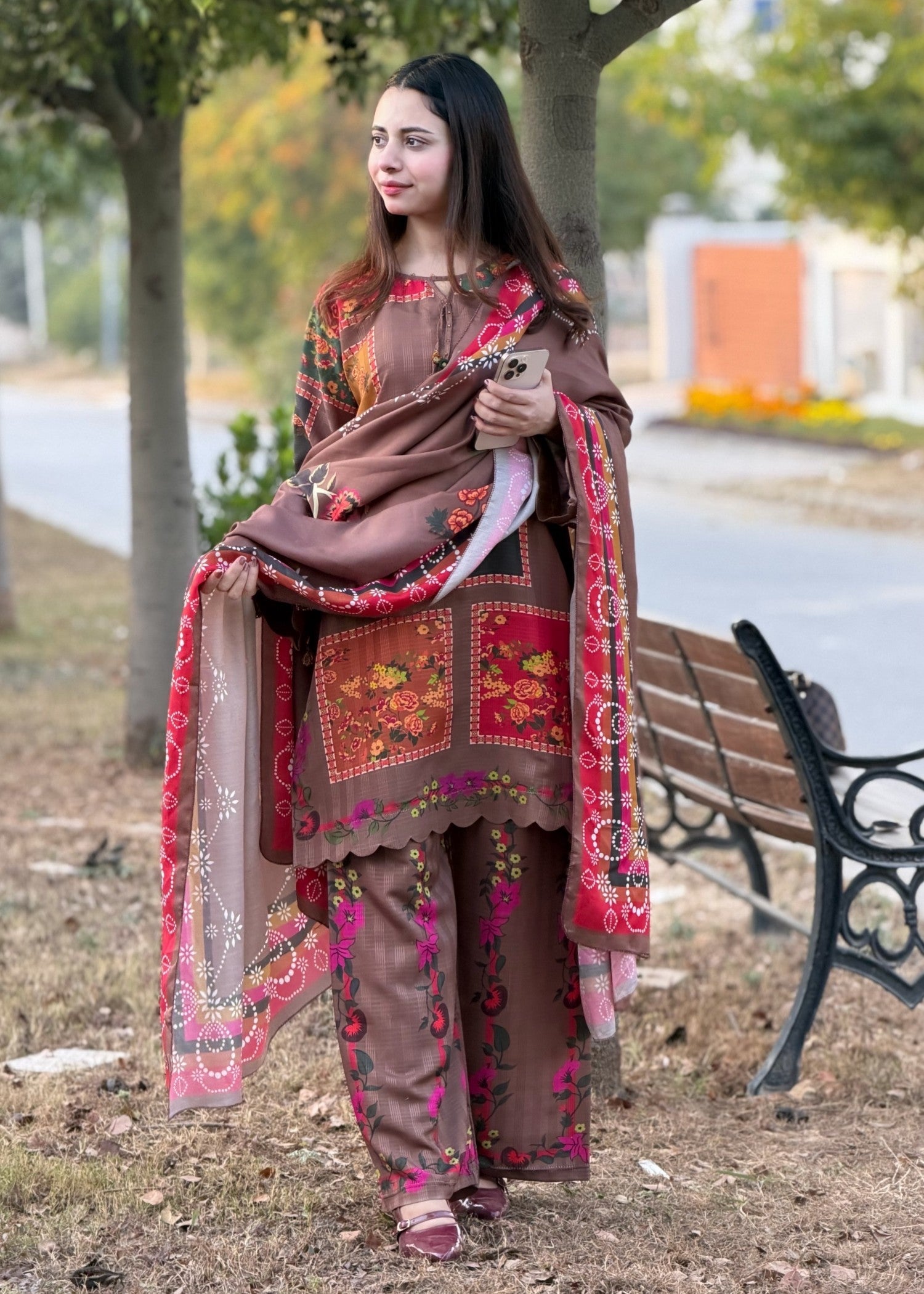 jacquard viscose Kurta Set in Multi