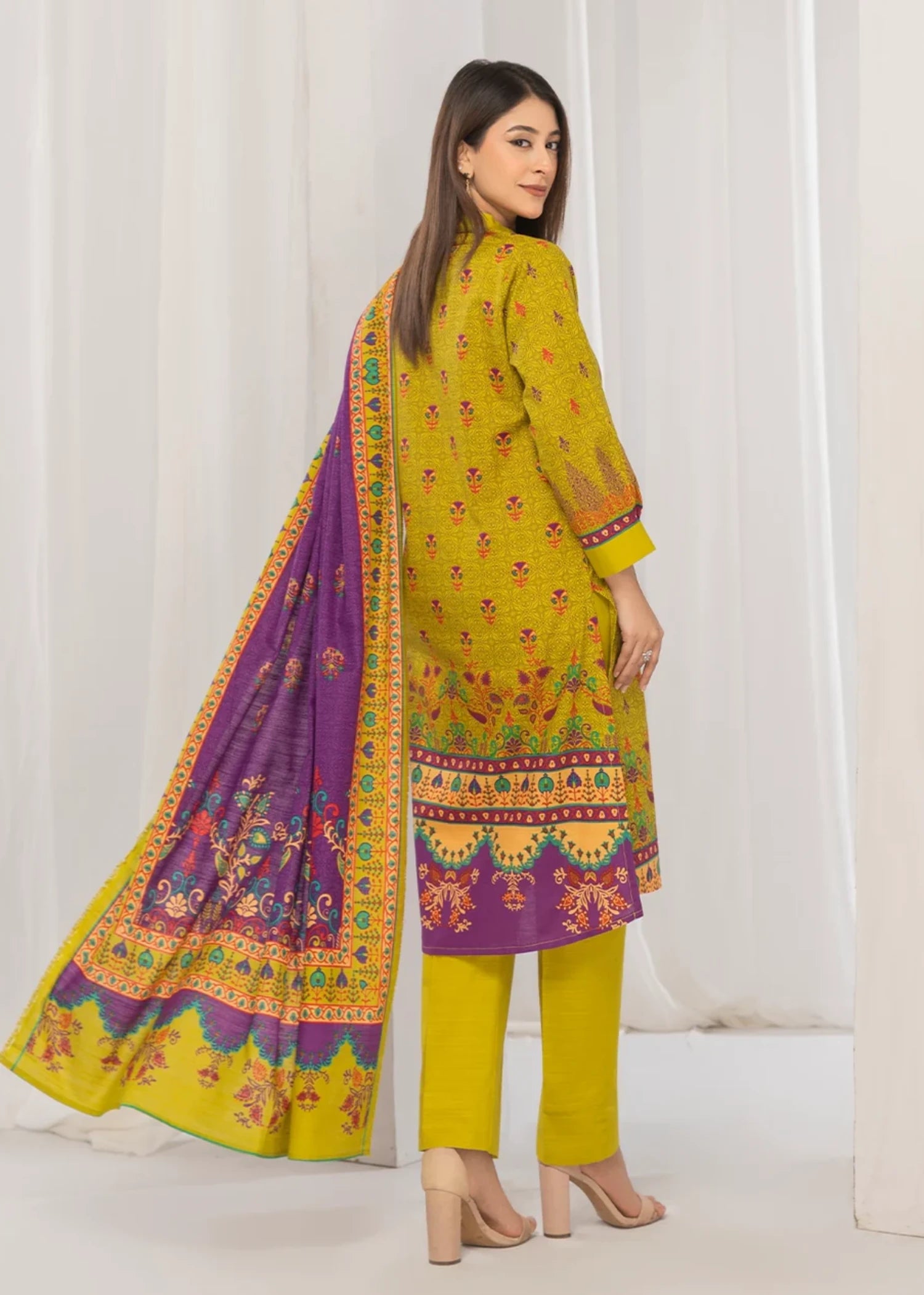 khaddar Unstitched in Goldenrod