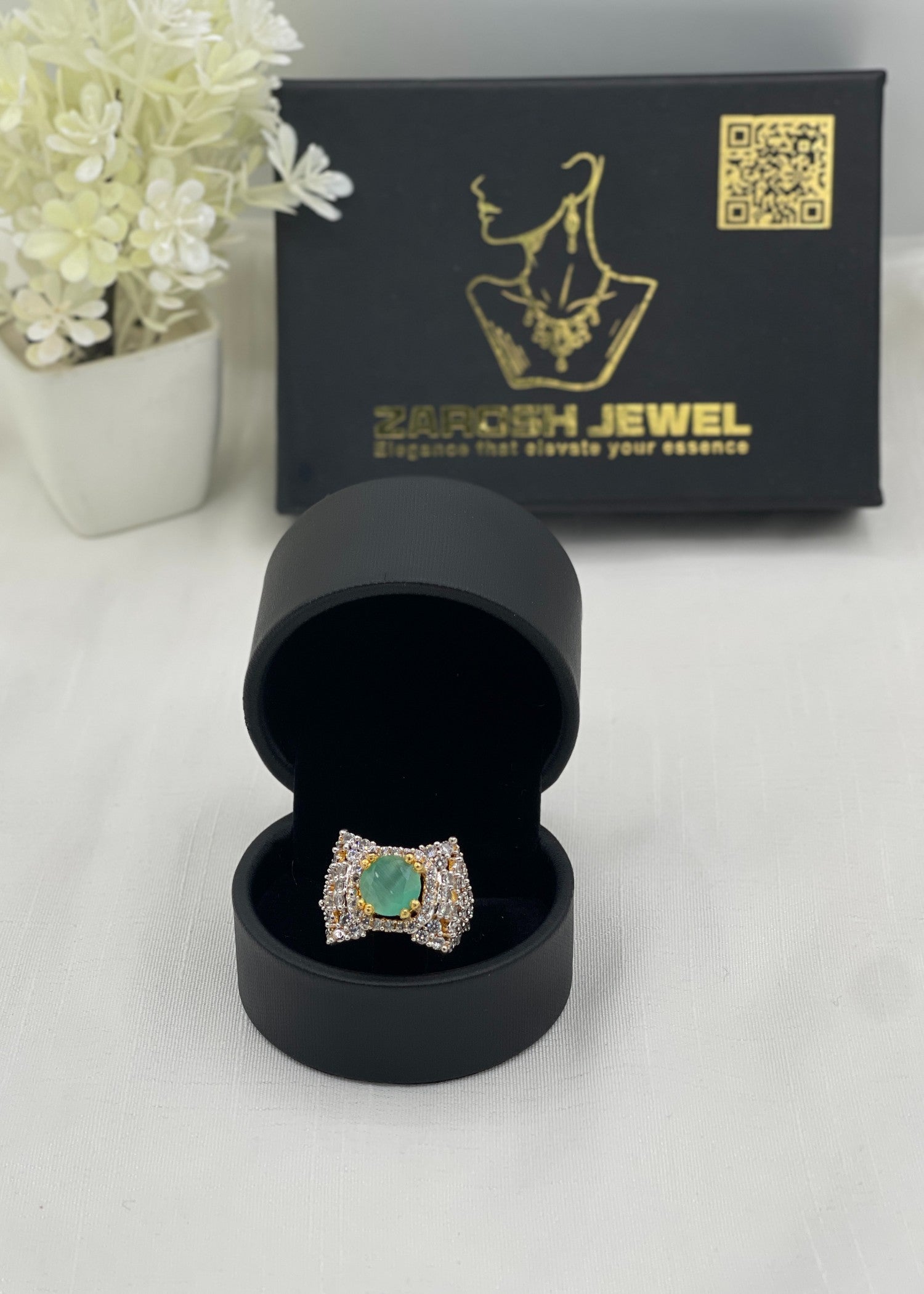 Ring in Mint green Color by - Trendy Women Ring WOJ2648