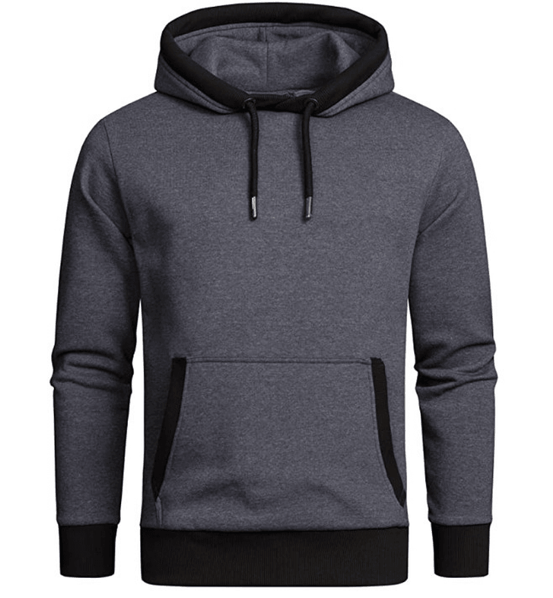Solid Color plus Fleece Hooded Sweater Loose Men'S Clothing