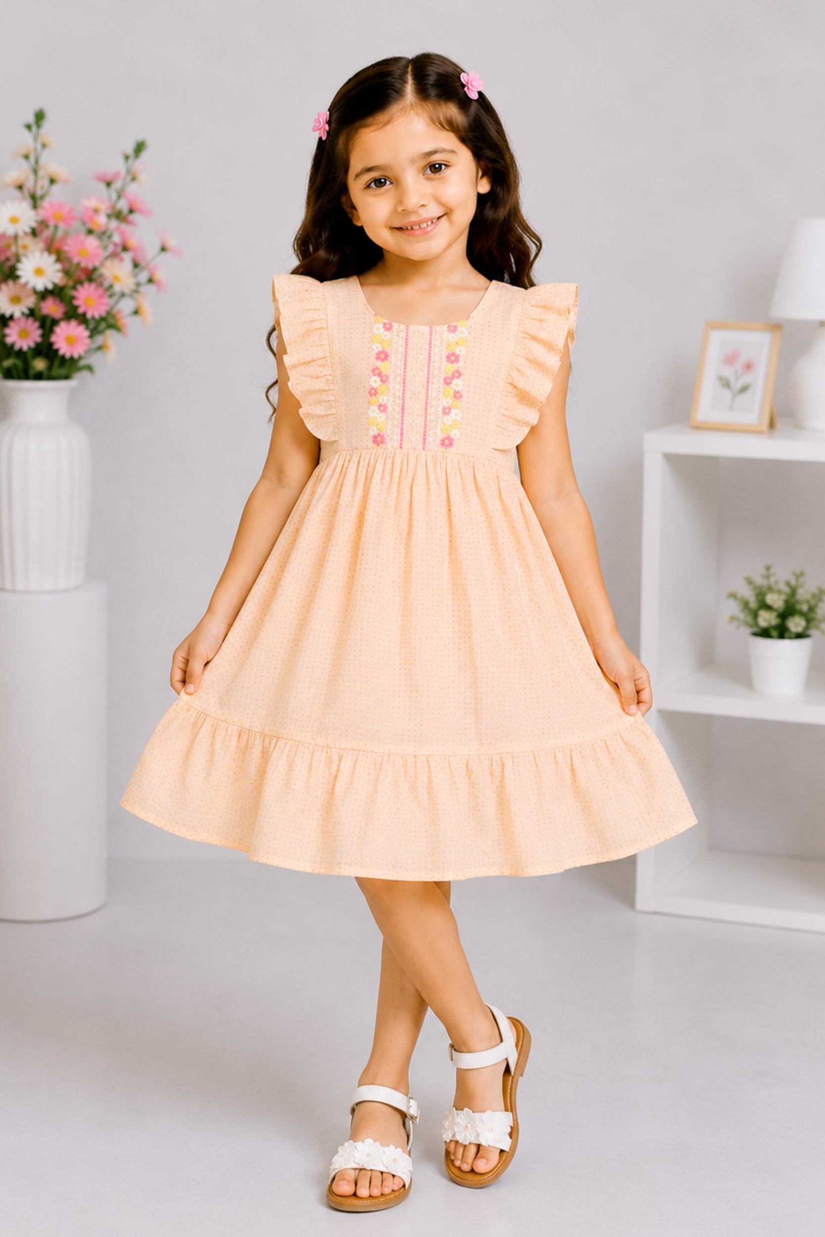single jersey knit Frock in Pink