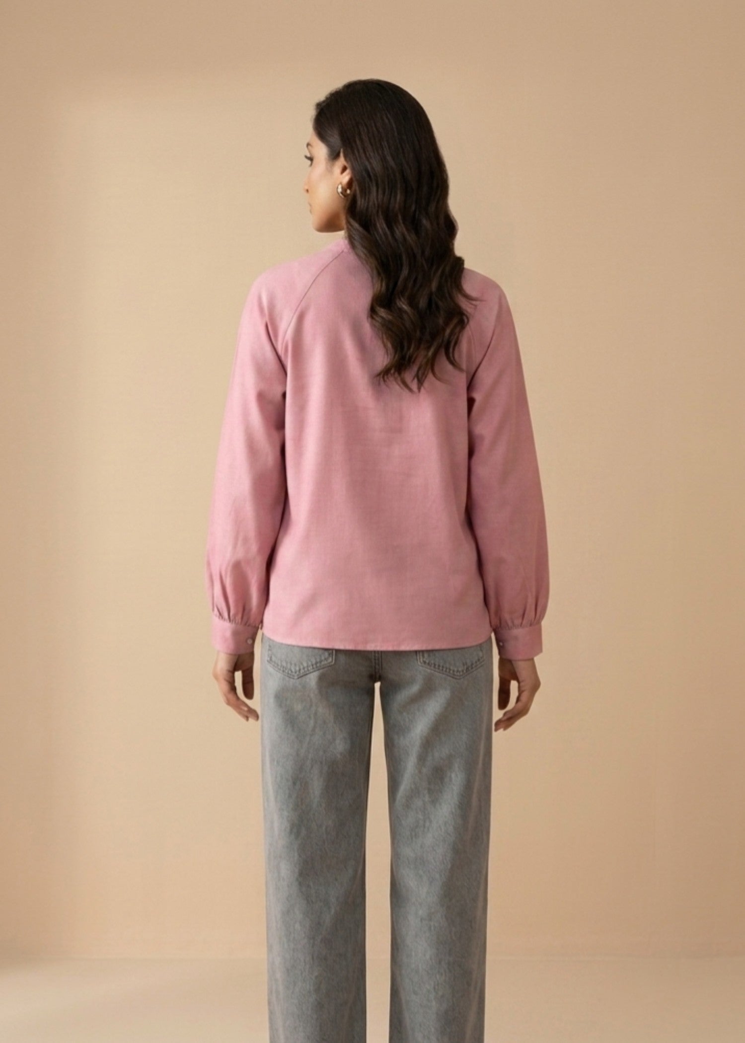 blended satin Tunic in Pink