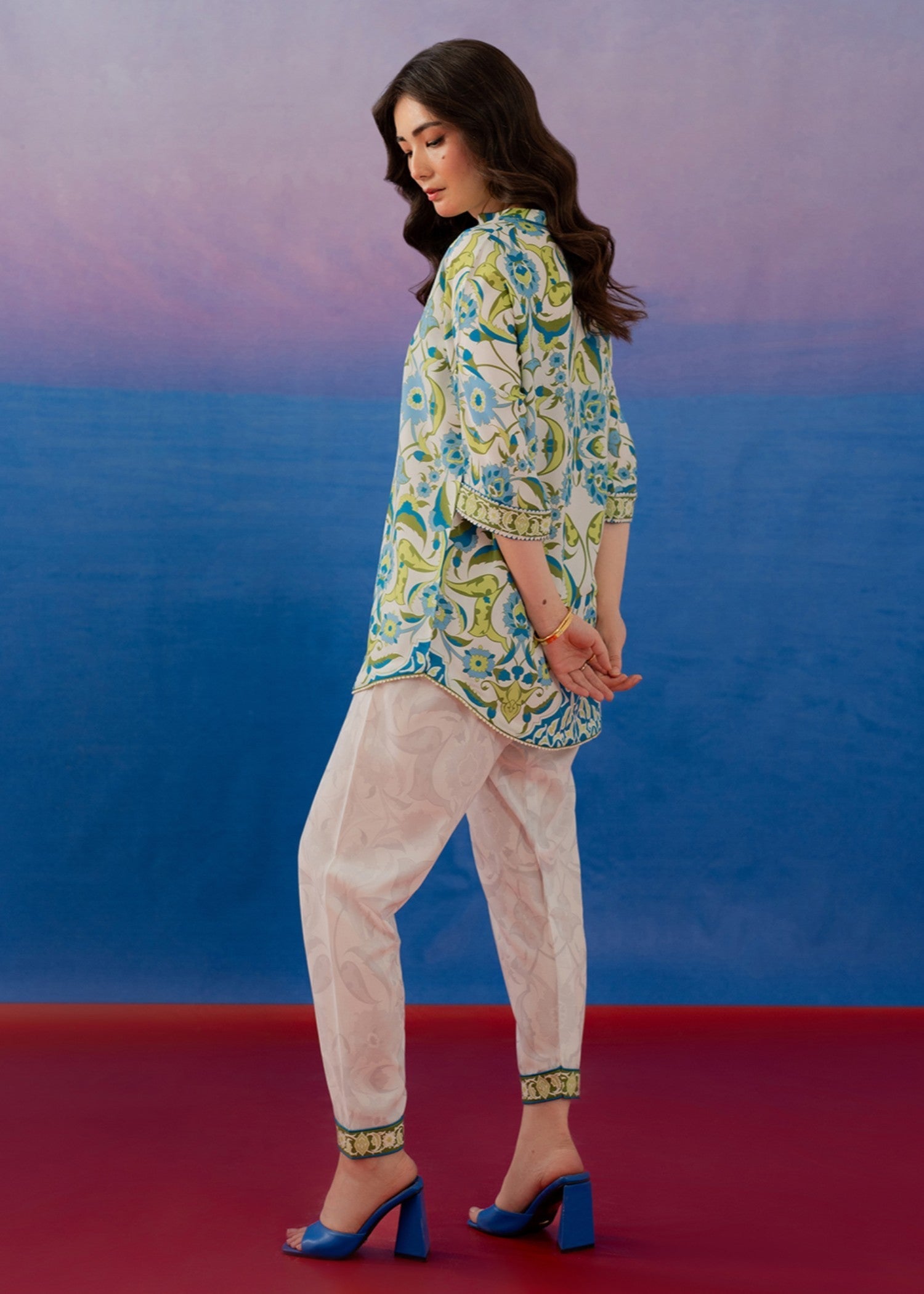 poly lawn Co Ord Sets in Green