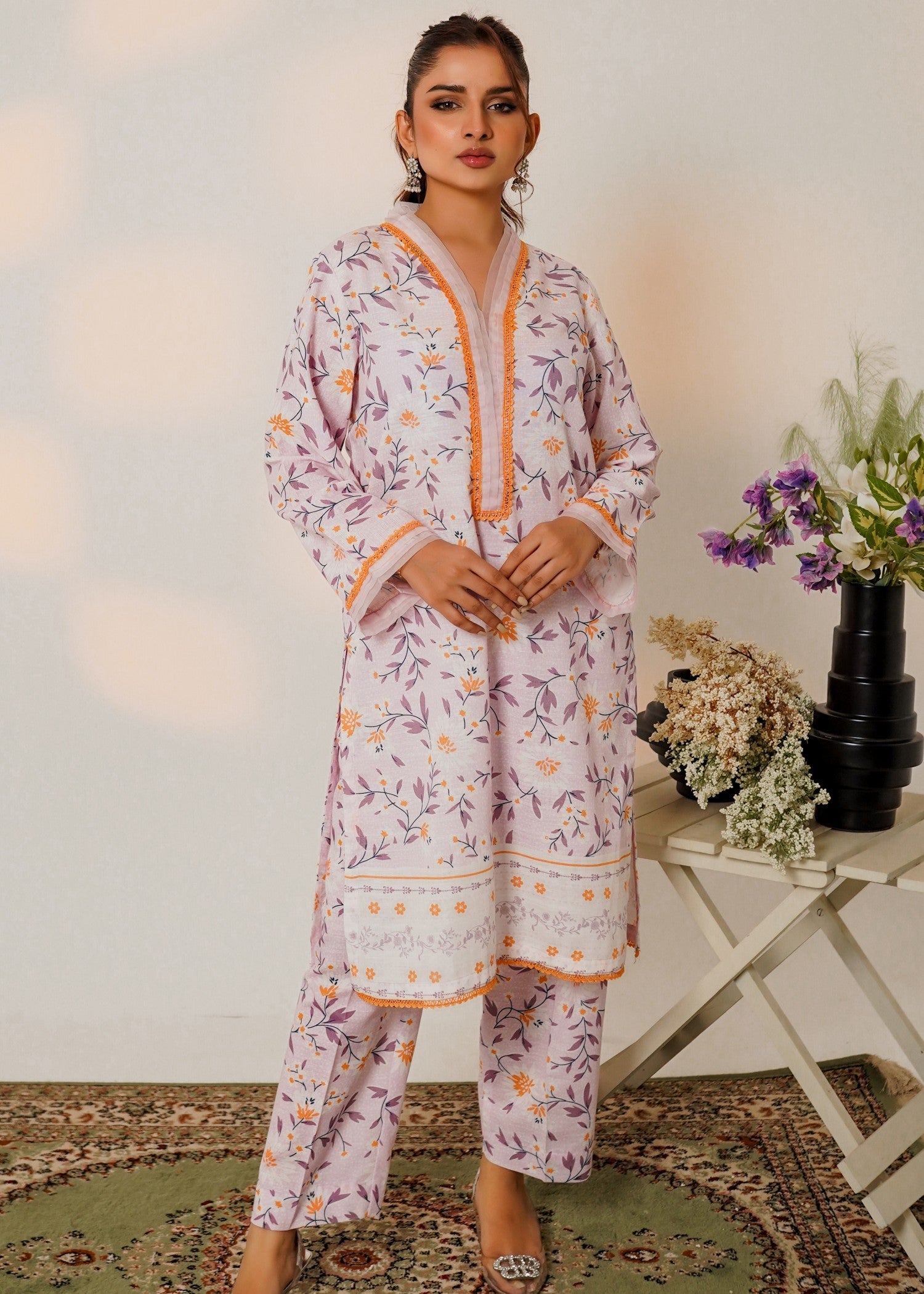 khaddar Kurta Set in Frost