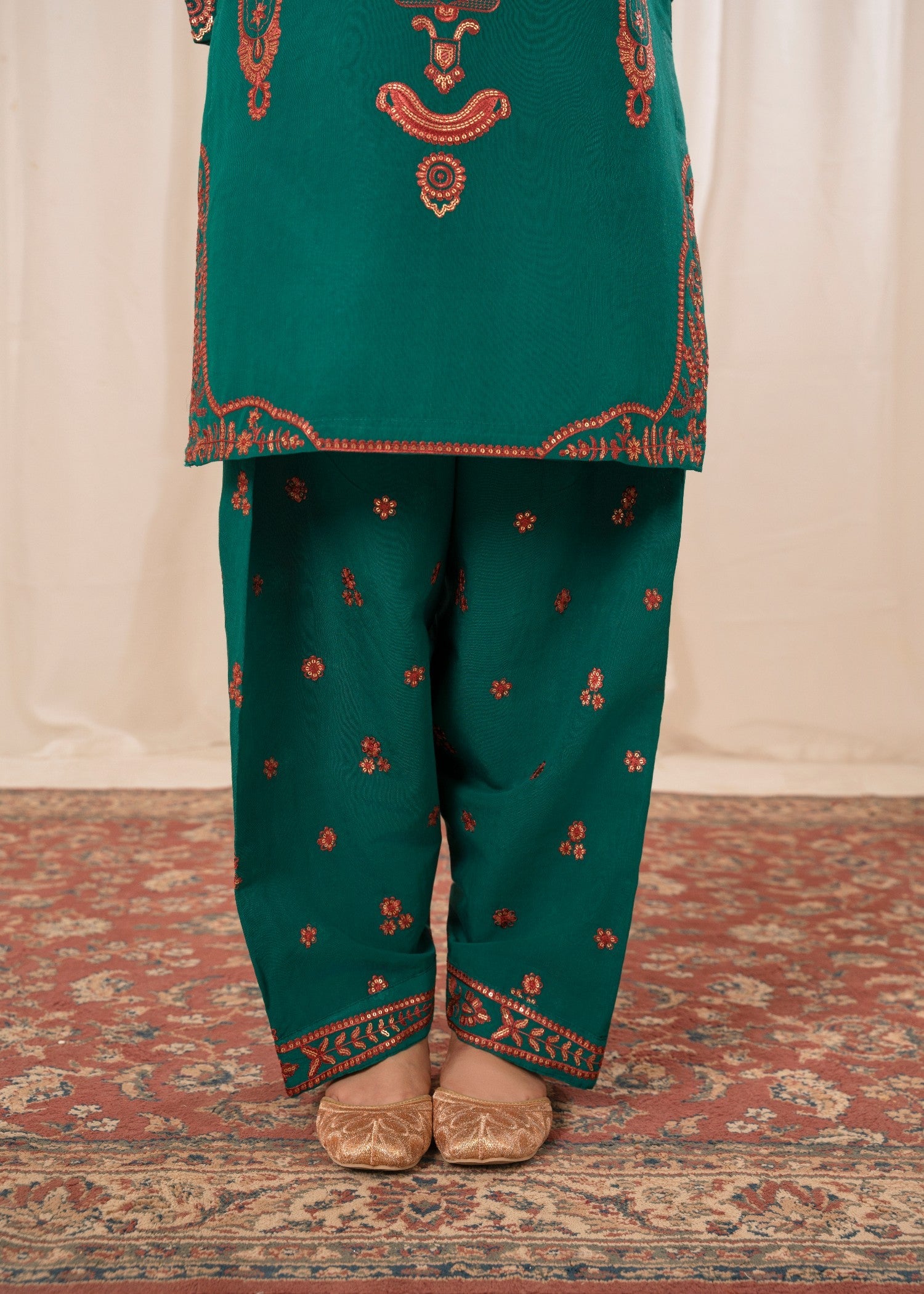 cotton viscose Kurta Set in Hot pink
