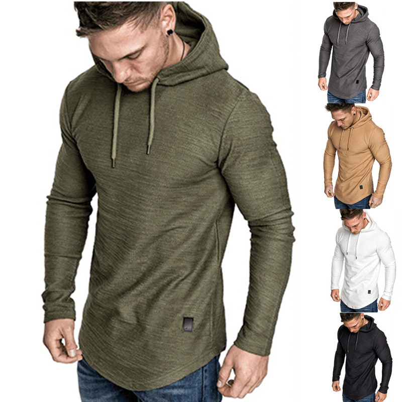 Men'S Hooded Sweater Long-Sleeved T-Shirt Men