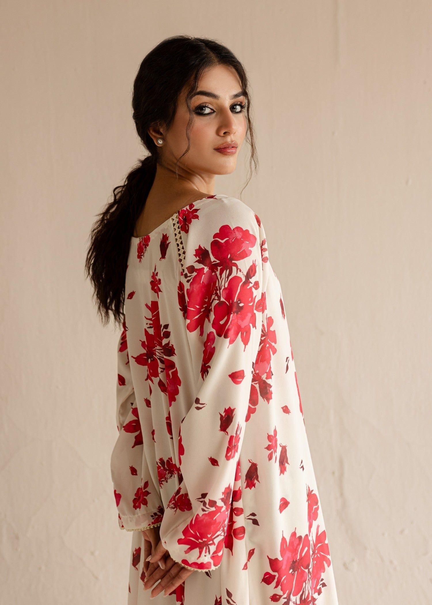 crepe Dress in White