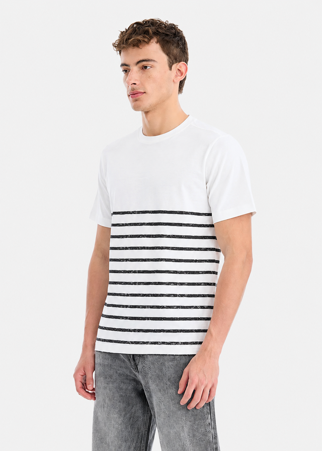 cotton T Shirt in White by Code