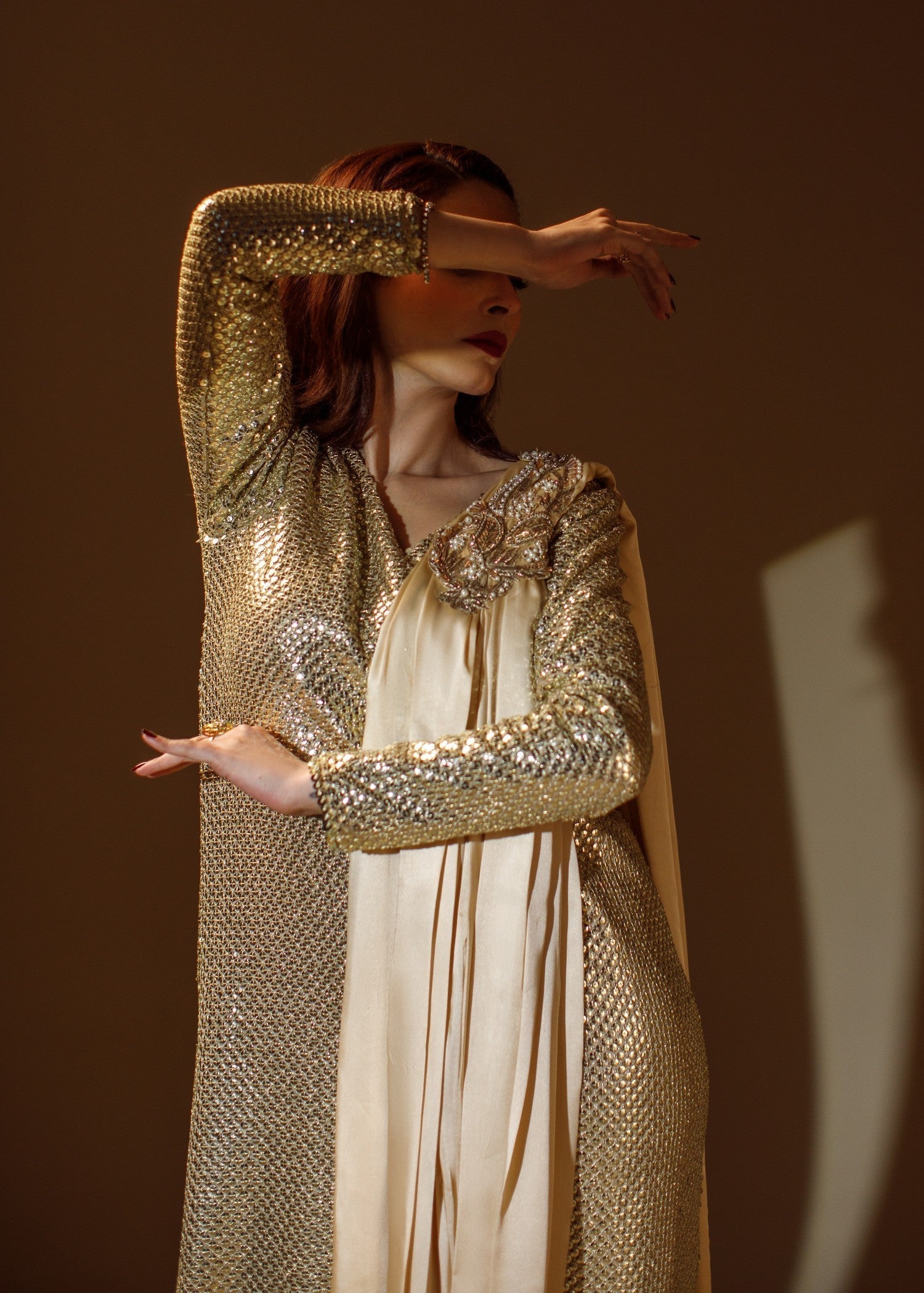 georgette Maxi in Gold