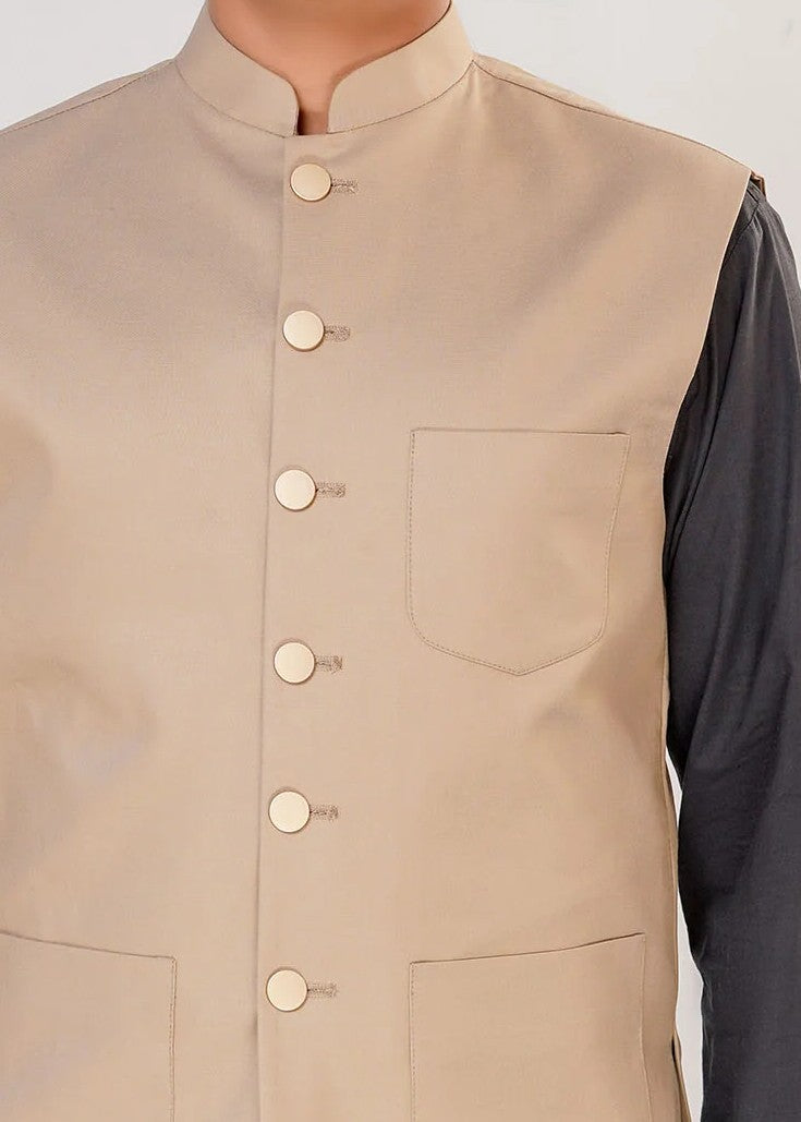 twill cotton Waistcoat in Beige