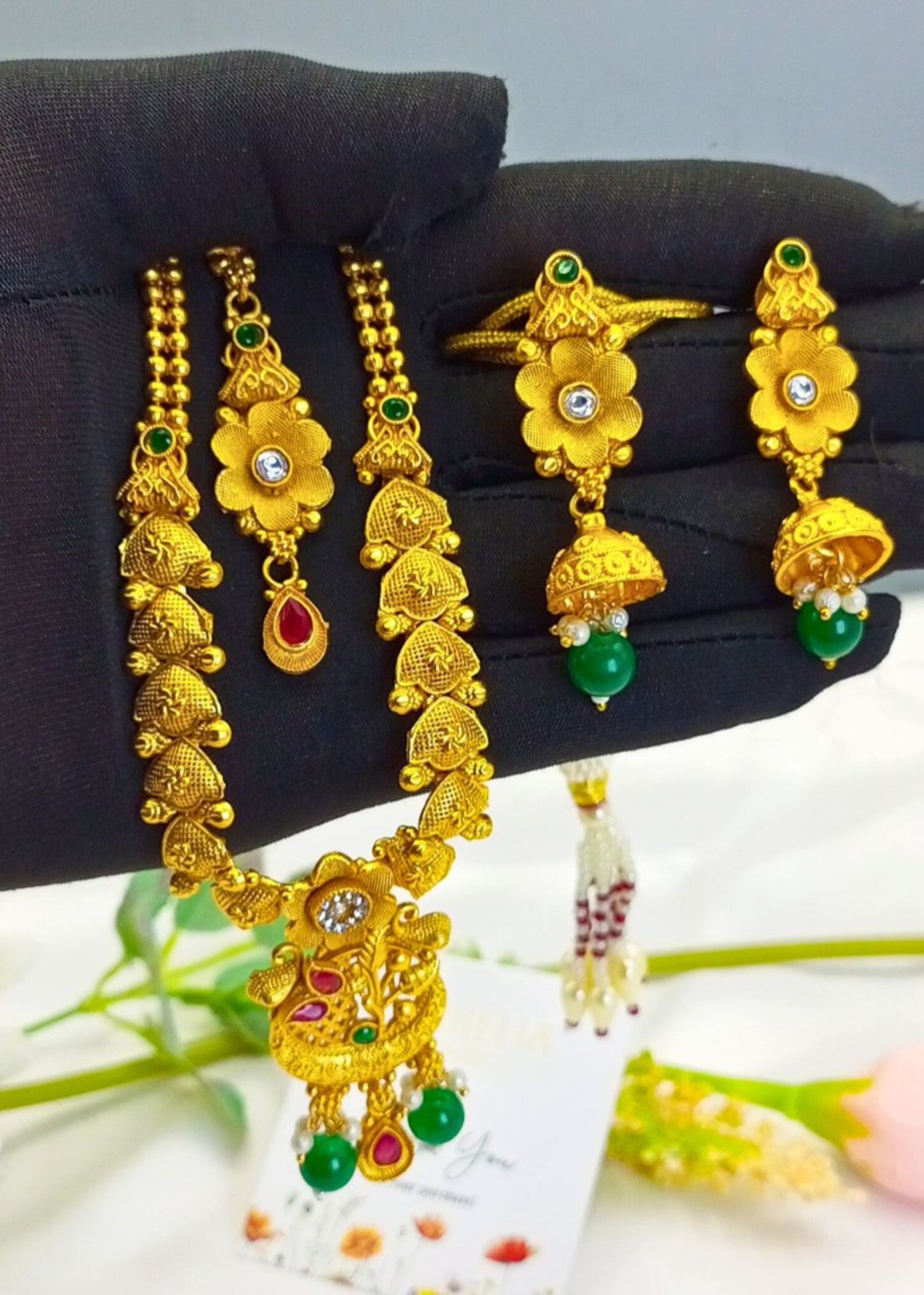 Jewelry Set in Multi Color by - Trendy Women Jewelry Set VRN5816