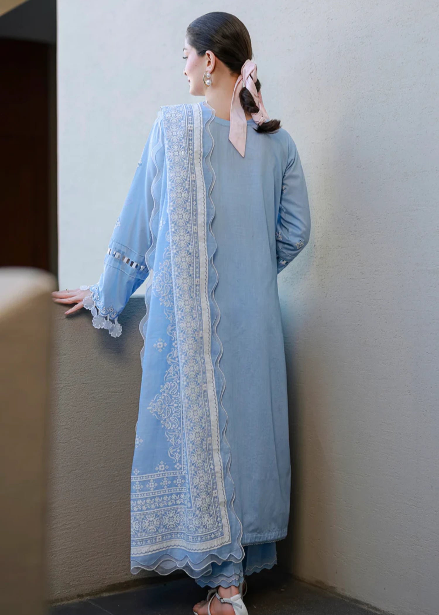cotton Unstitched in Ice blue