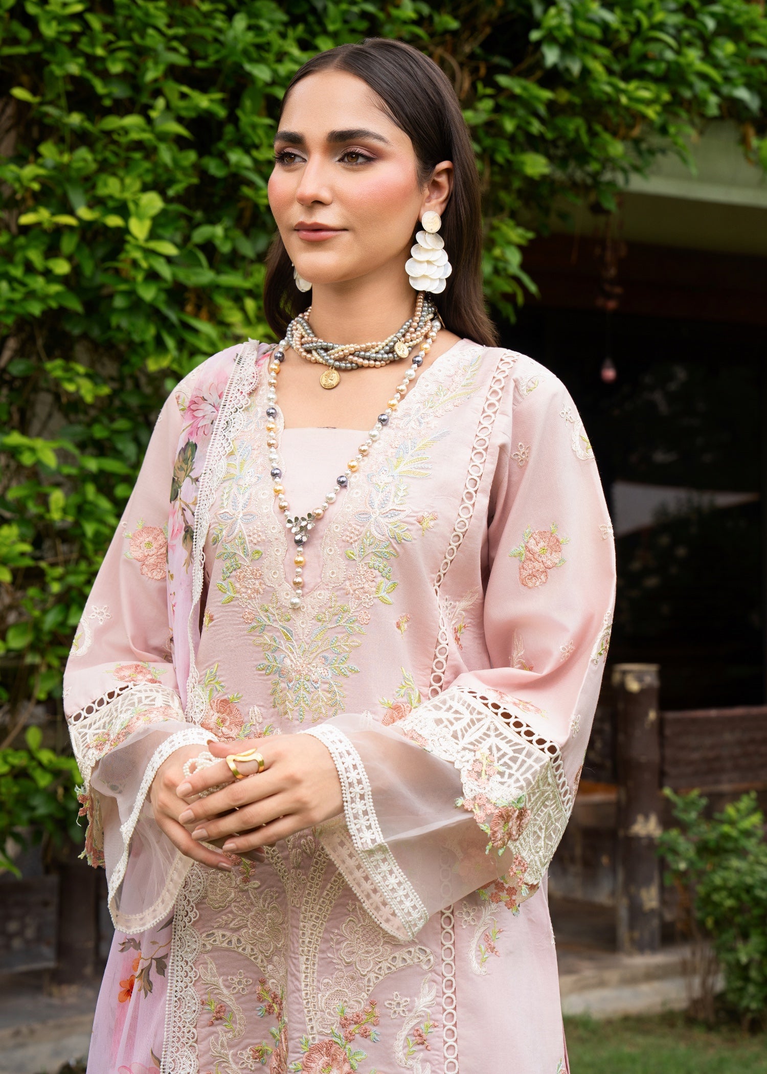 lawn Kurta Set in Orchid pink