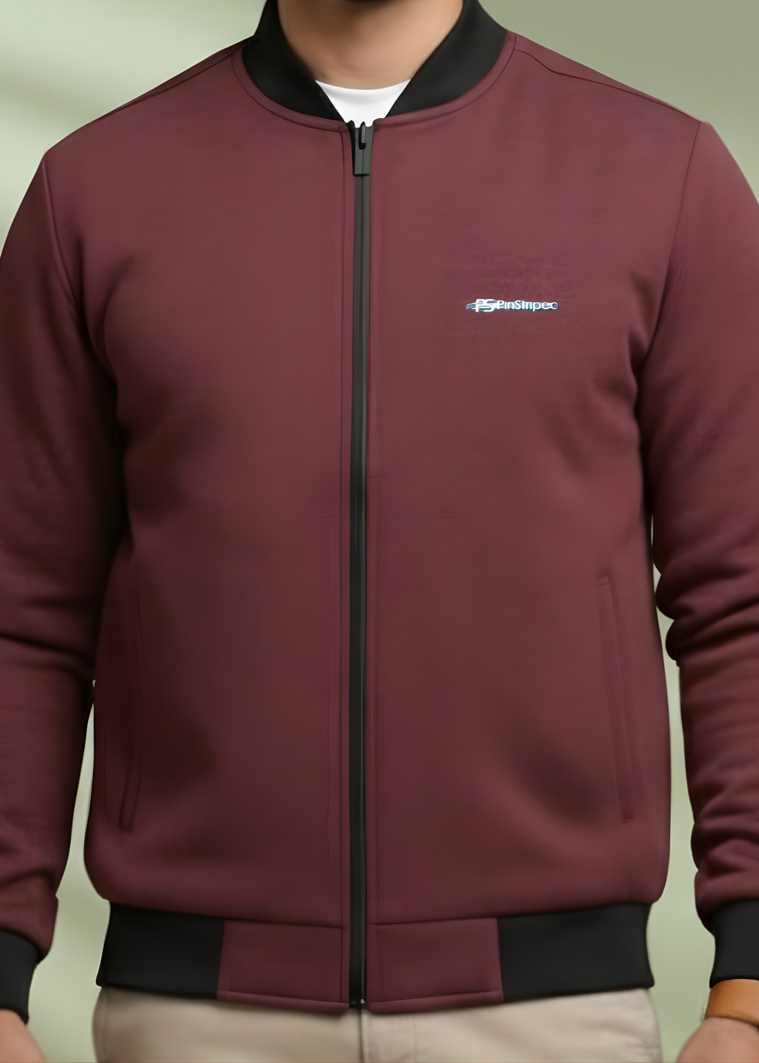 herringbone Jacket in Maroon