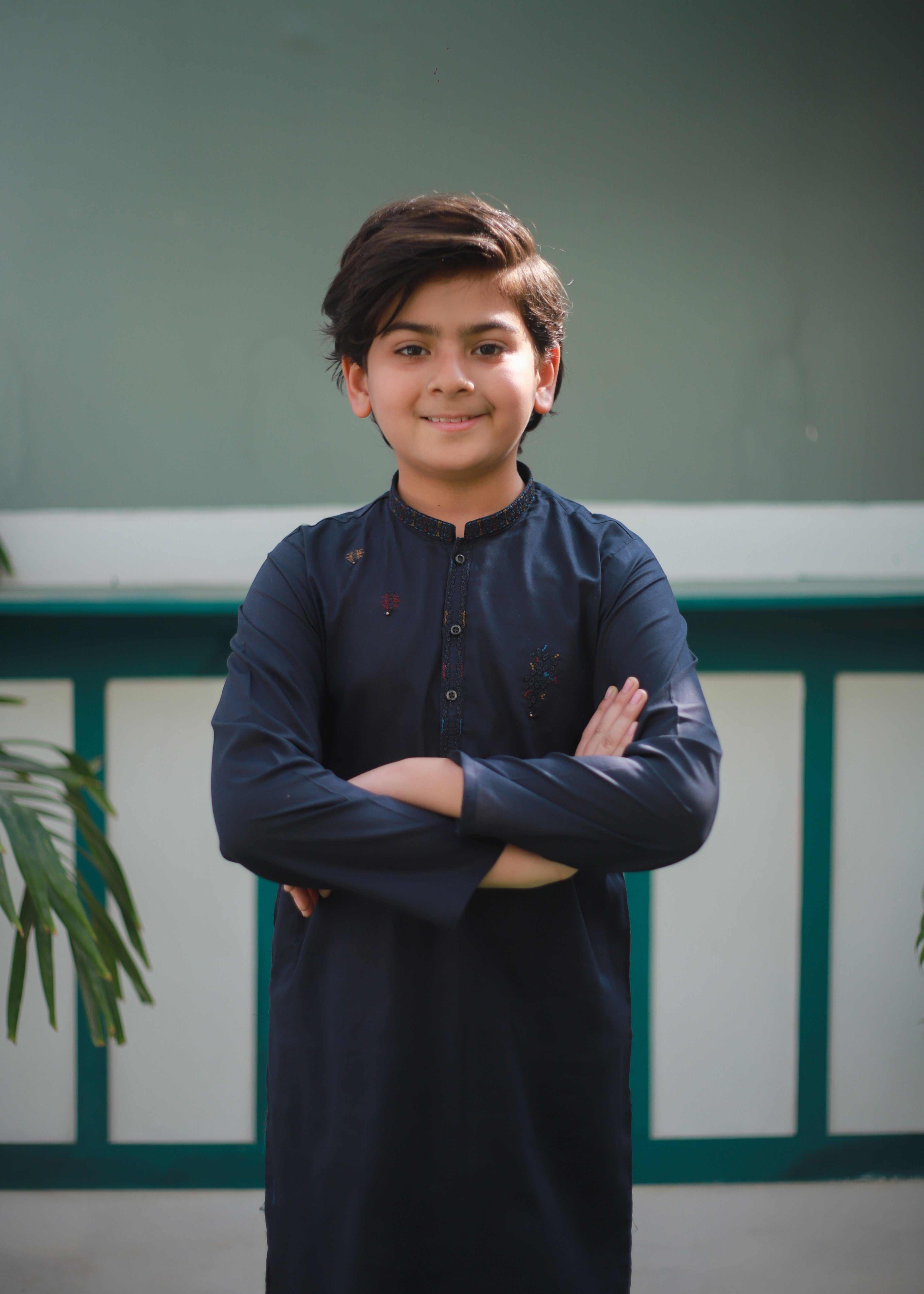 cotton Kurta Set in Prussian blue