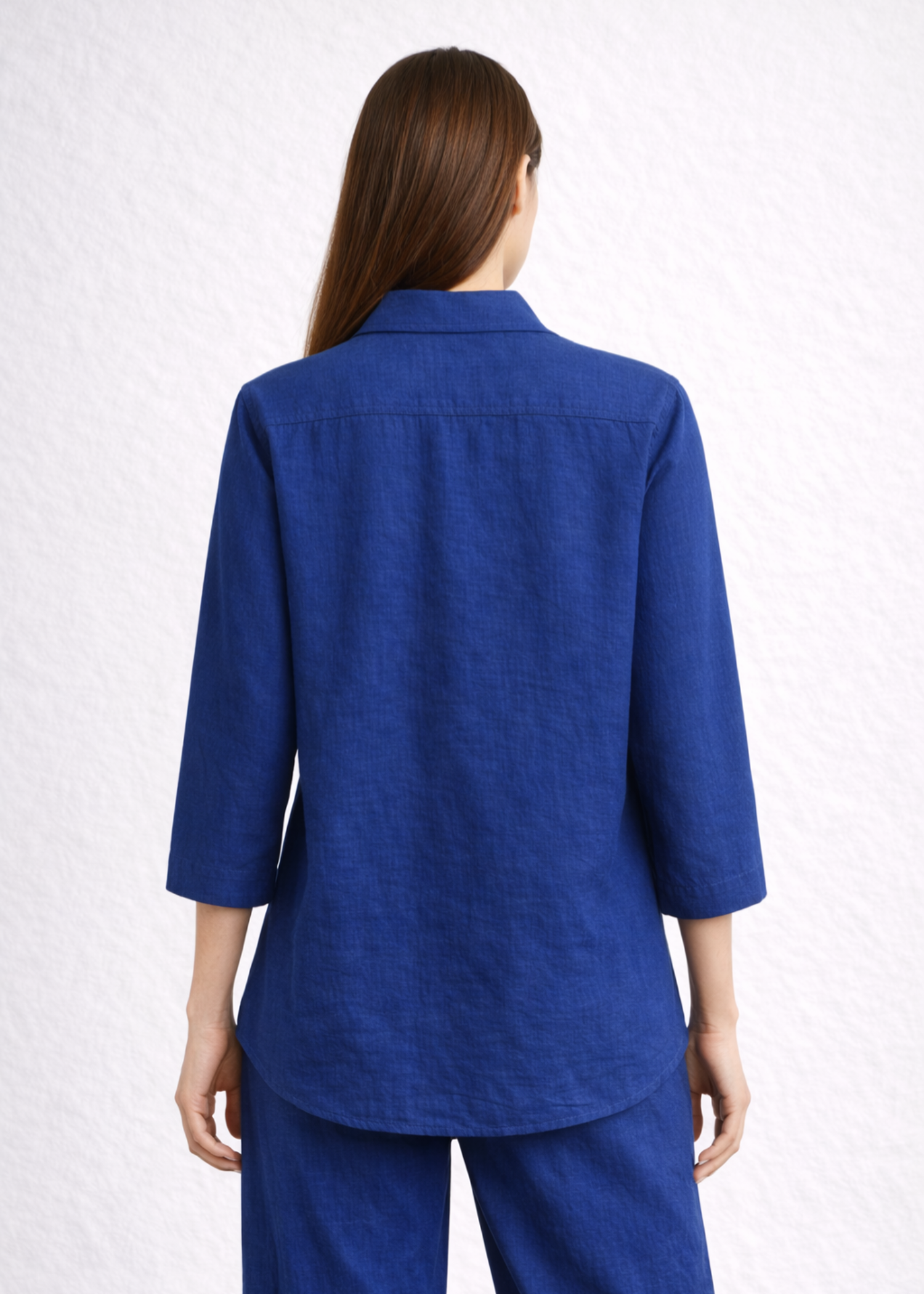 seersucker Top in Dark blue