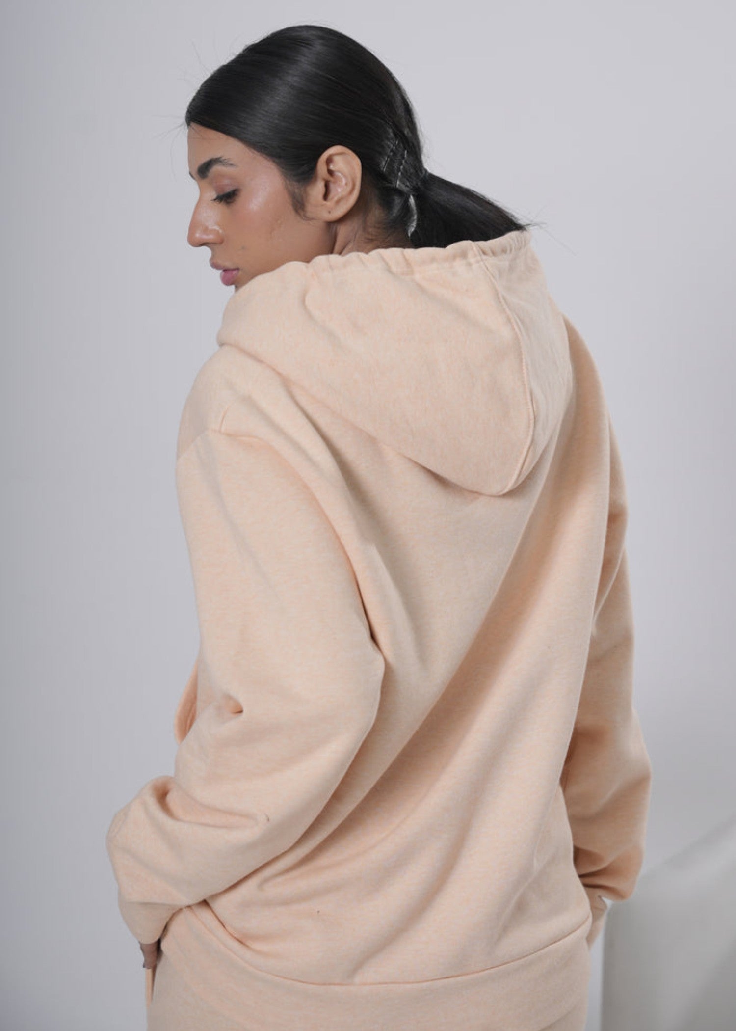 cotton Hoodie in Peach orange
