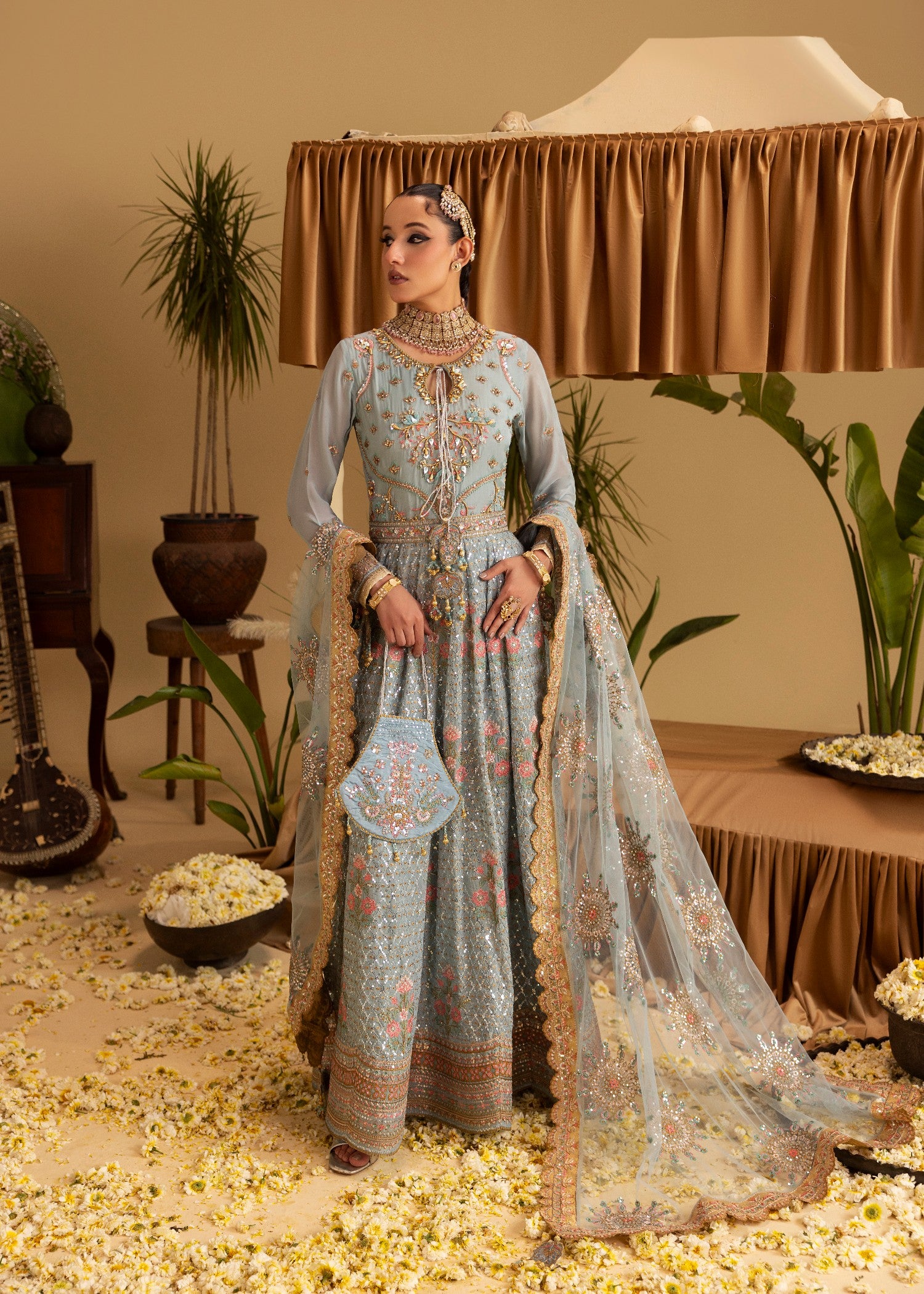 chiffon Maxi in Powder blue