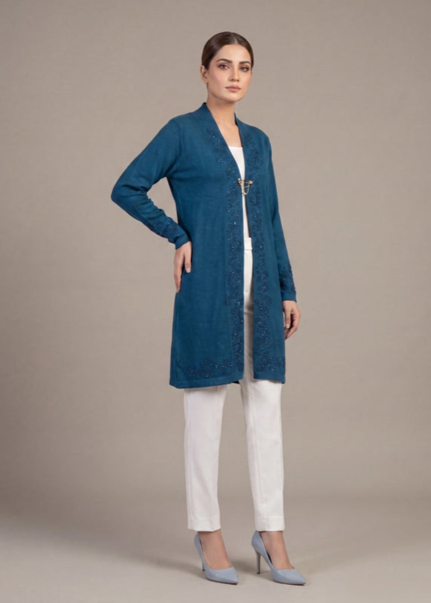 wool Cardigan in Blue