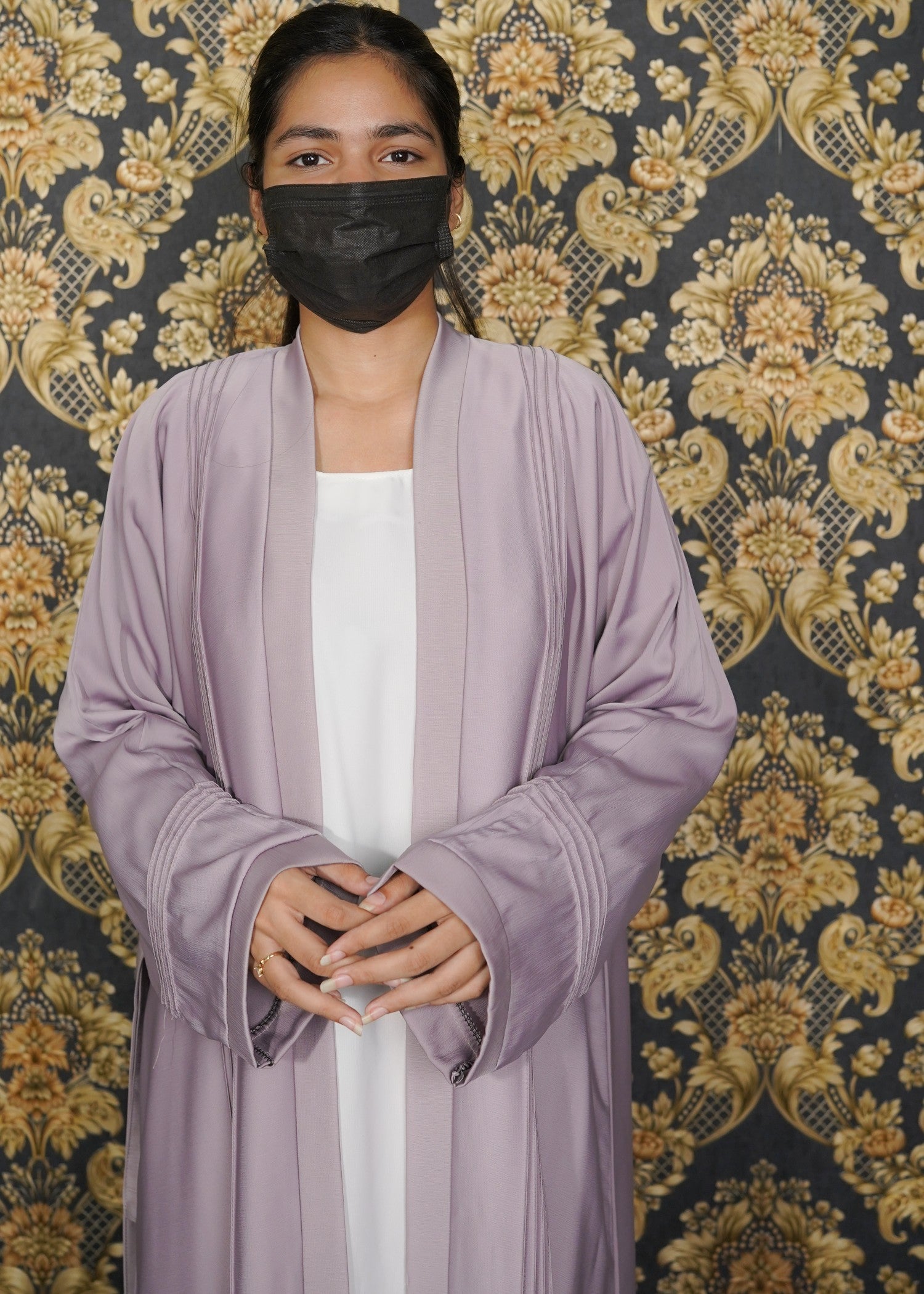 thai silk Abaya in Lilac