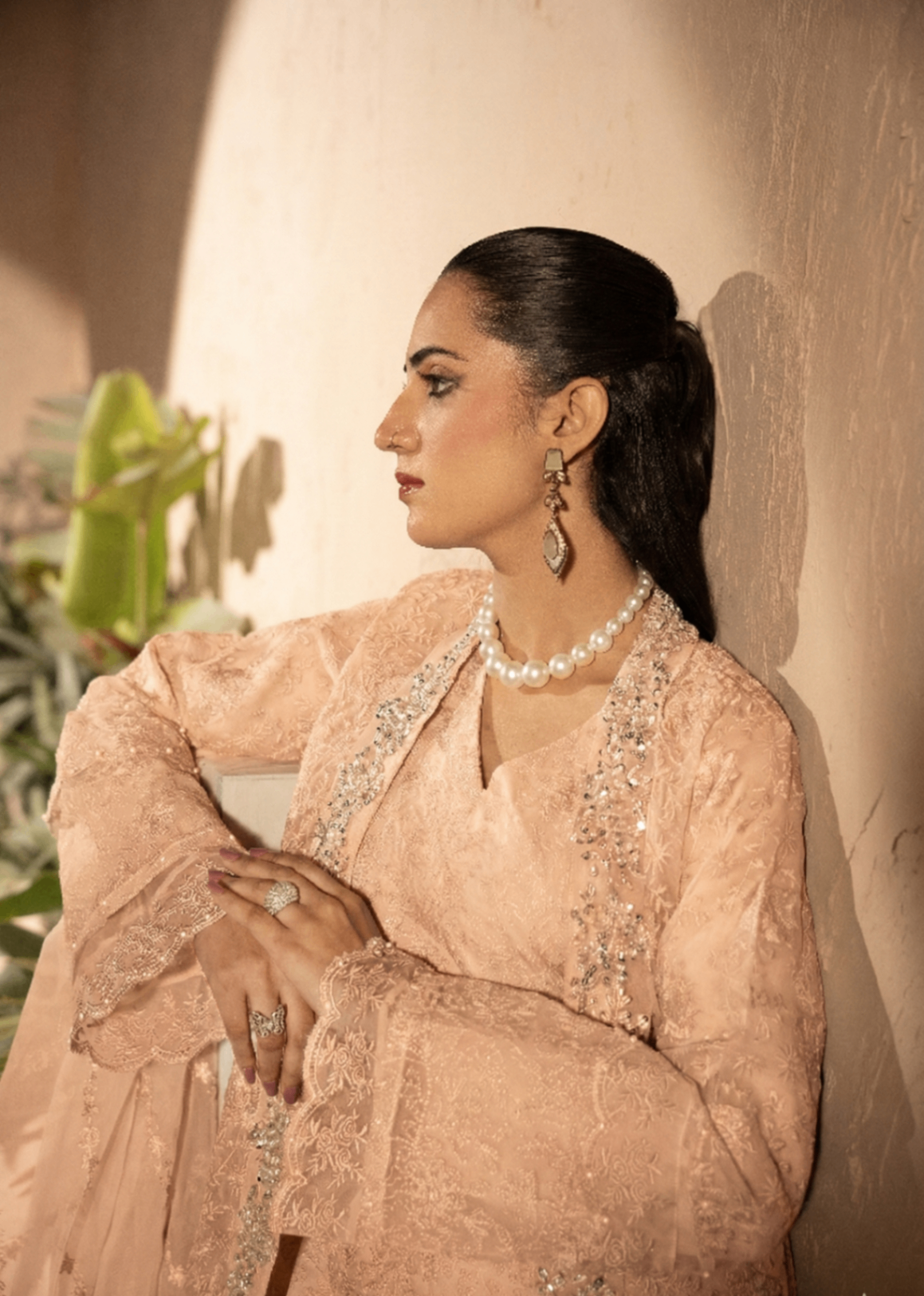 crepe Gown in Peach orange