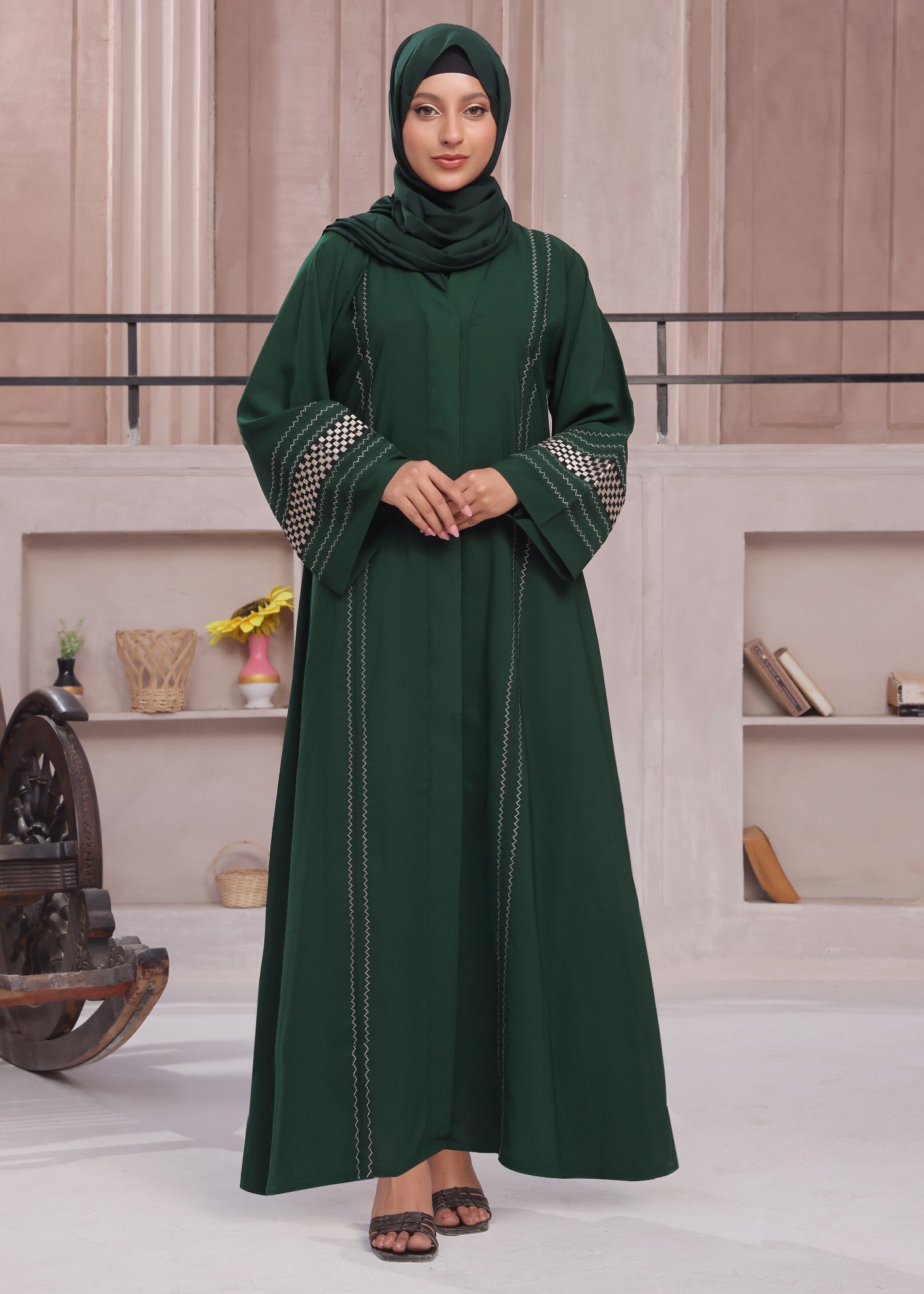 georgette Abaya in Green