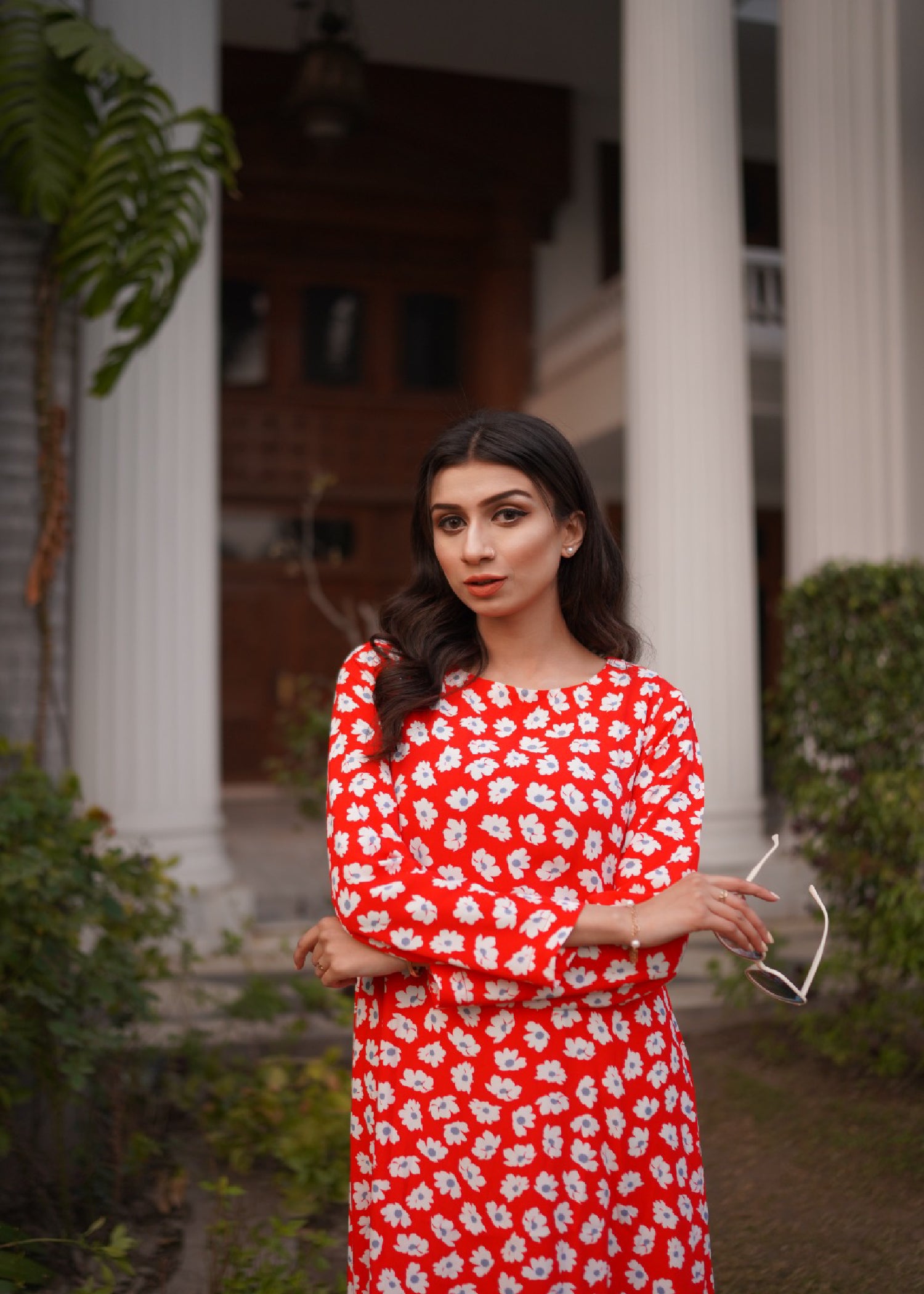 chiffon Dress in Red