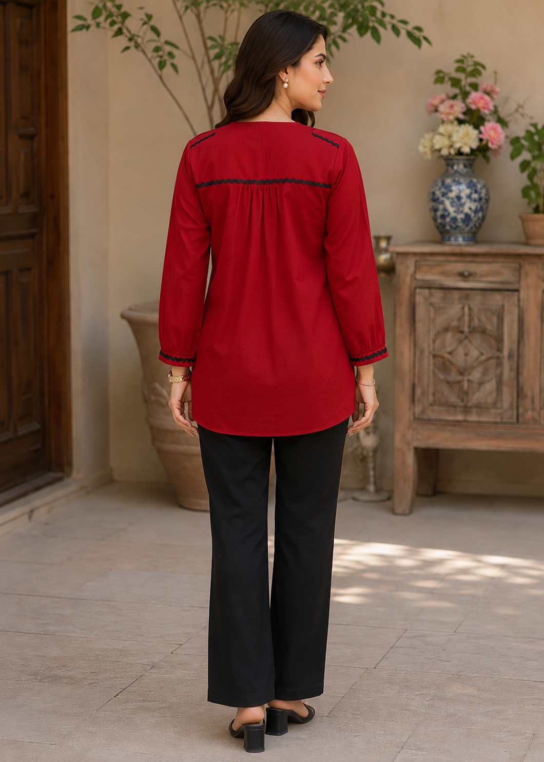 lawn Tunic in Red