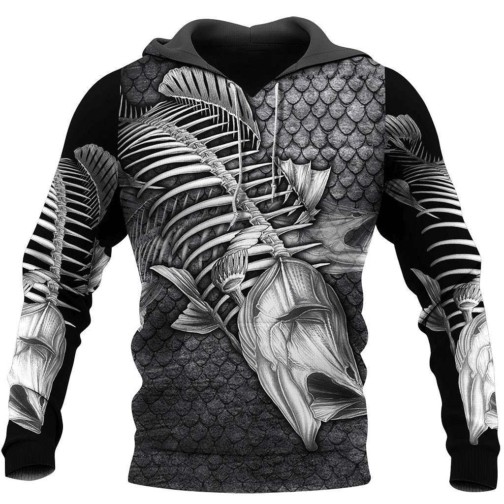 Fishing Enthusiasts Hoodie Digital Printing Outdoor Sports Loose Hoodie with Hood