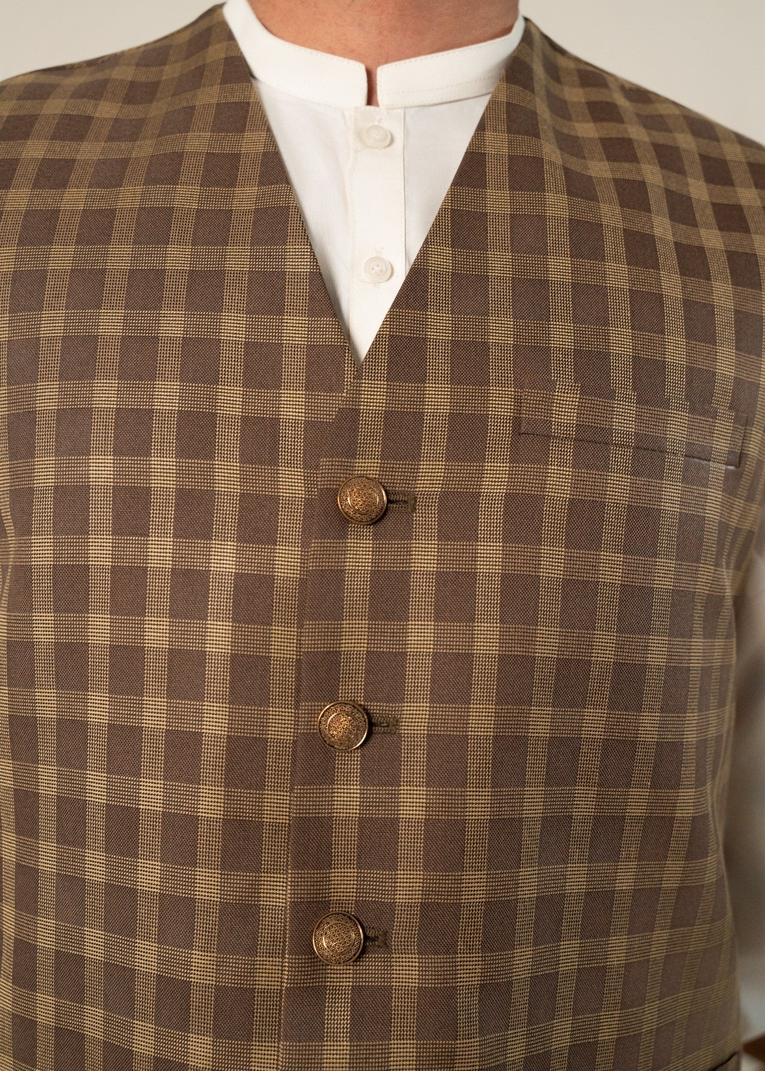 suiting Waistcoat in Camel brown, coffee brown by Yes the instyle