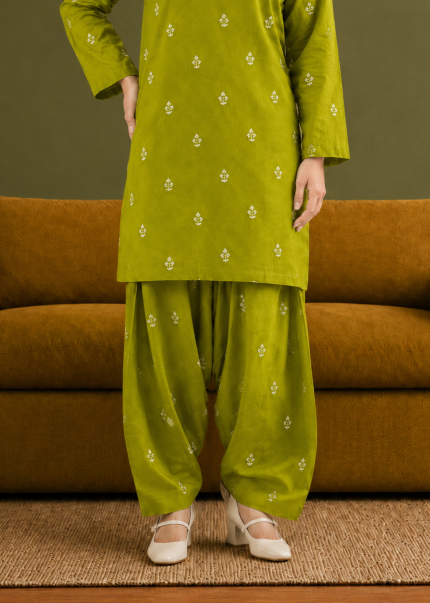 lawn Co Ord Sets in Lime green