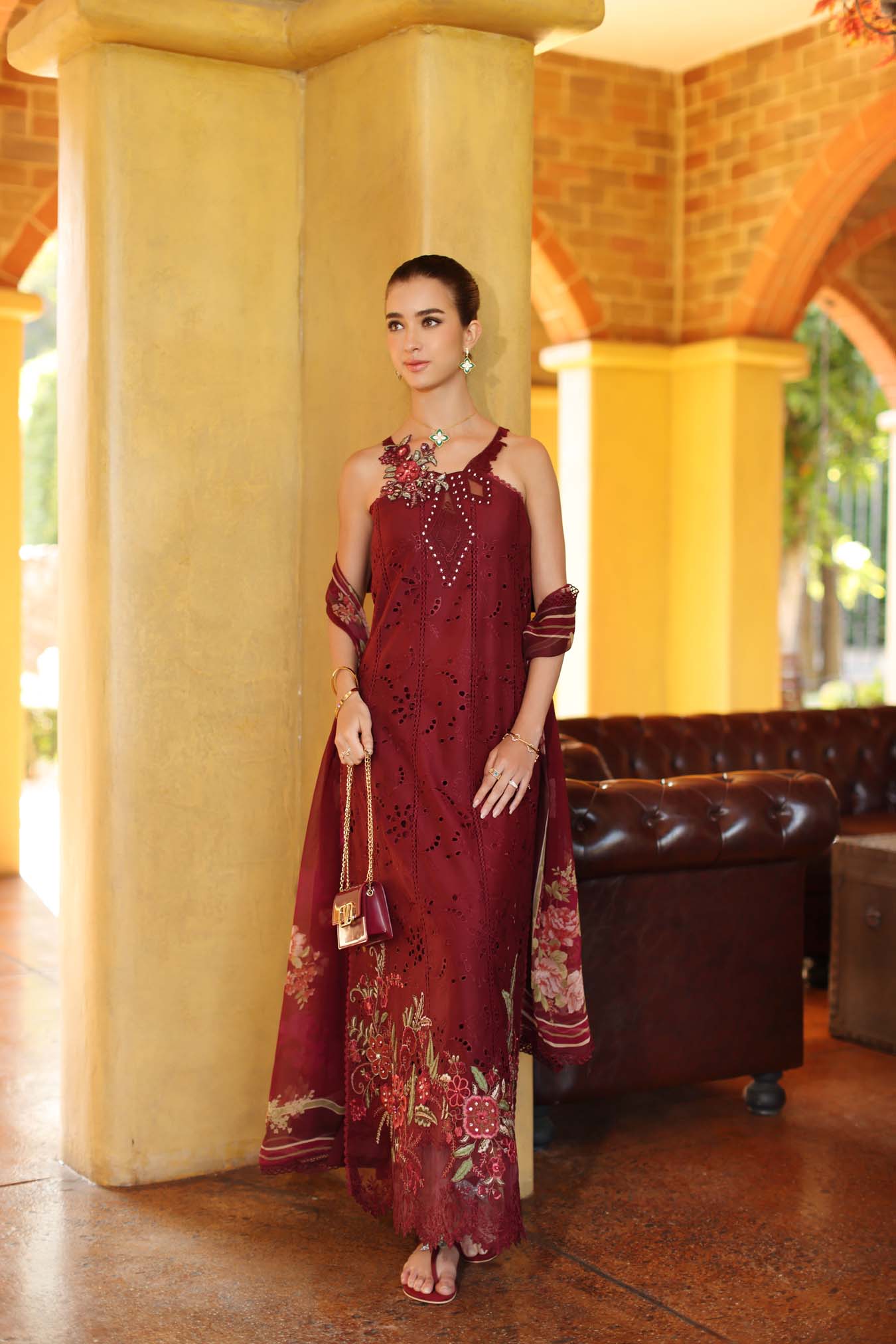 Luxury Eid Schiffli Laserkari Lawn – D10 - A - Roselle
