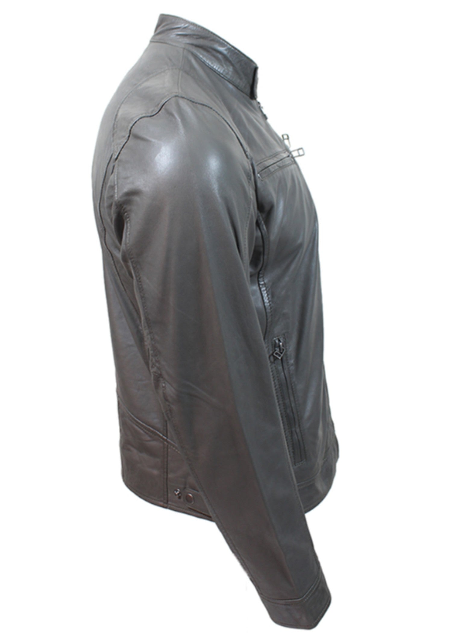 leather Jacket in Iron grey