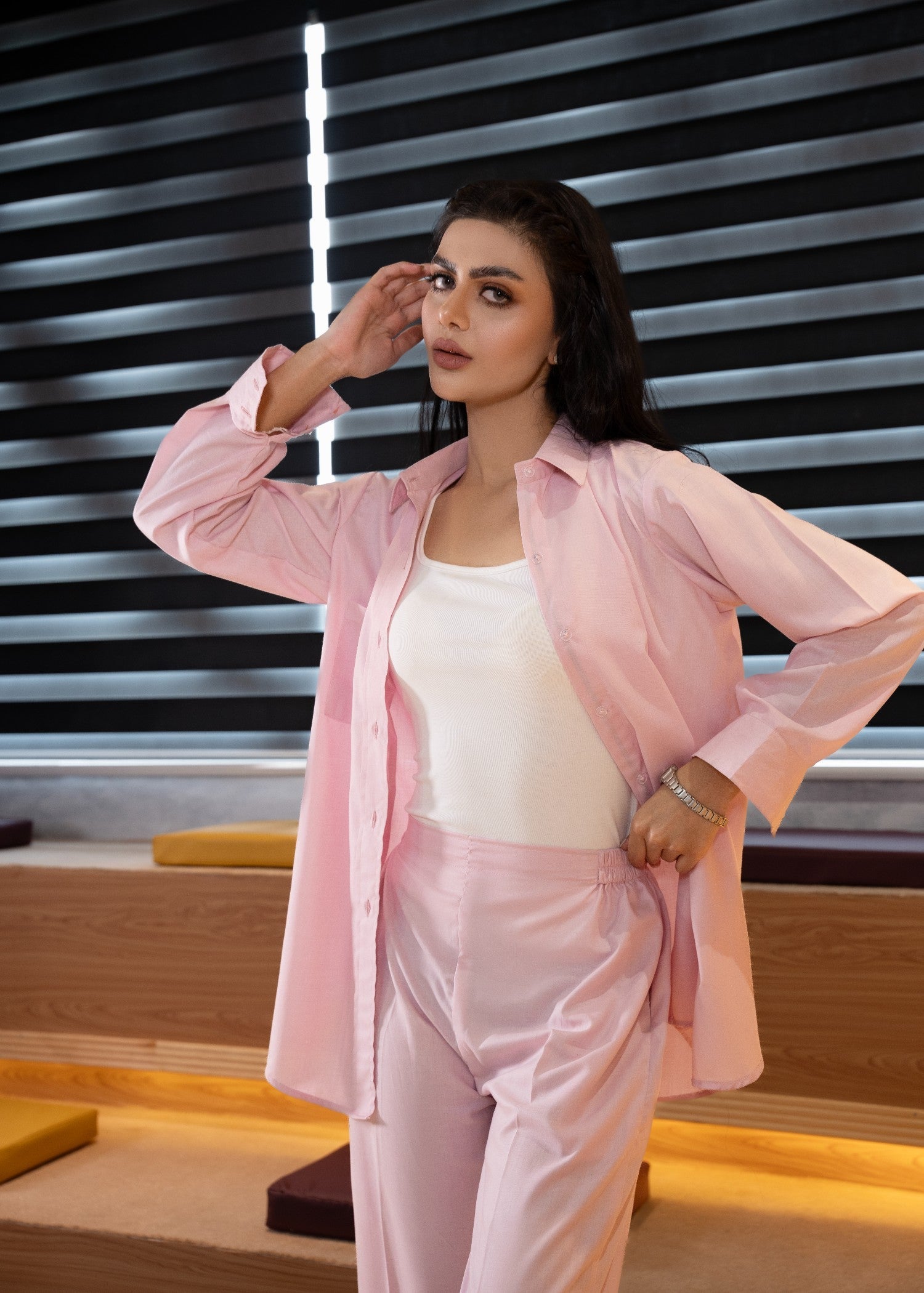 viscose Co Ord Sets in Pastel pink