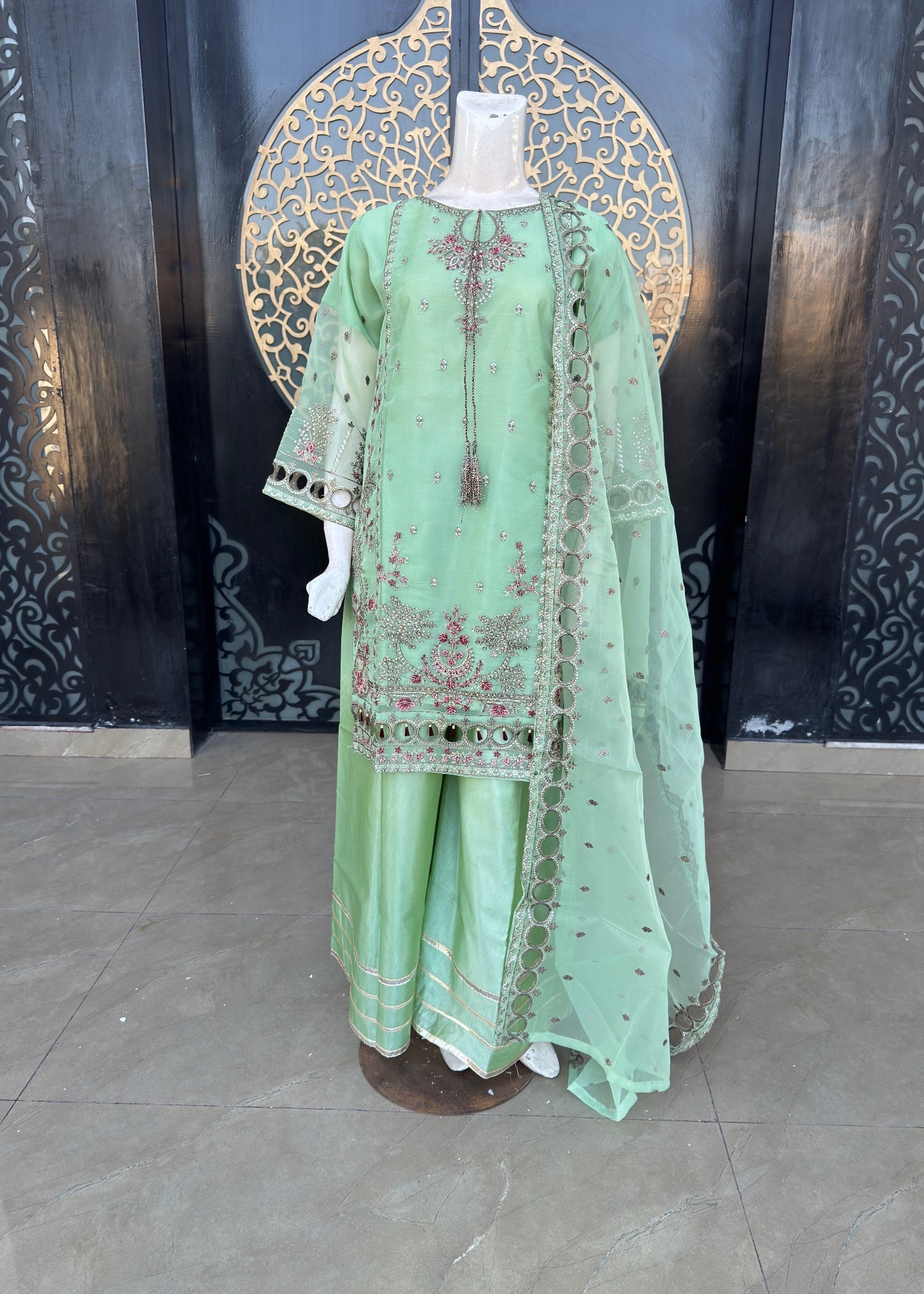 organza Sharara in Green