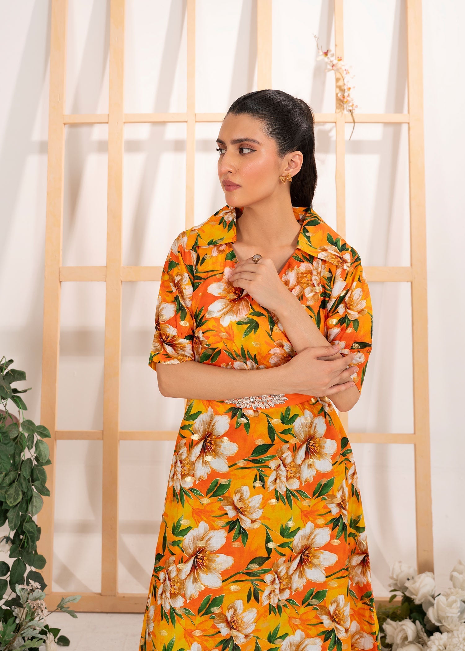 lawn Maxi in Pumpkin orange