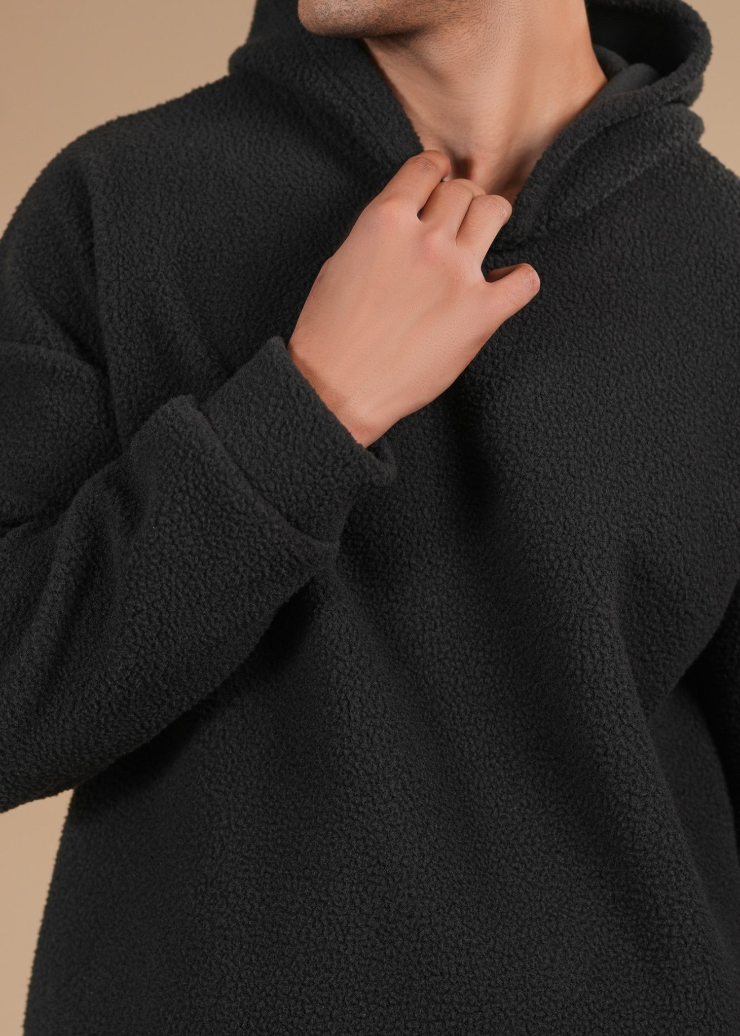 polyester Hoodie in Black