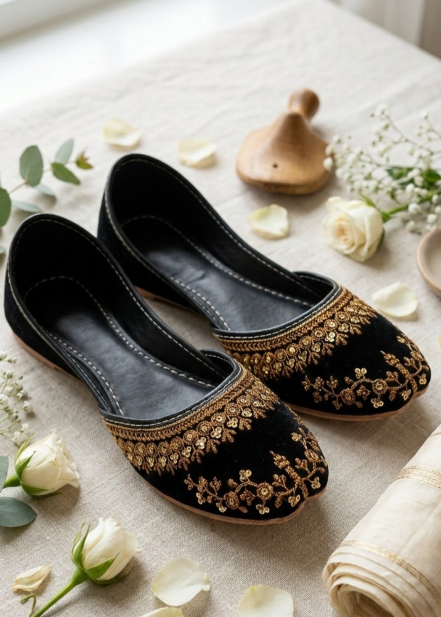 Khussa in Black by - High Quality Women Khussa TKB2474