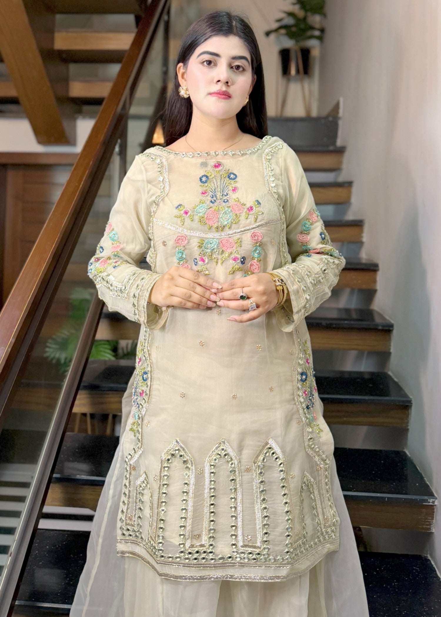 organza Sharara in Snow